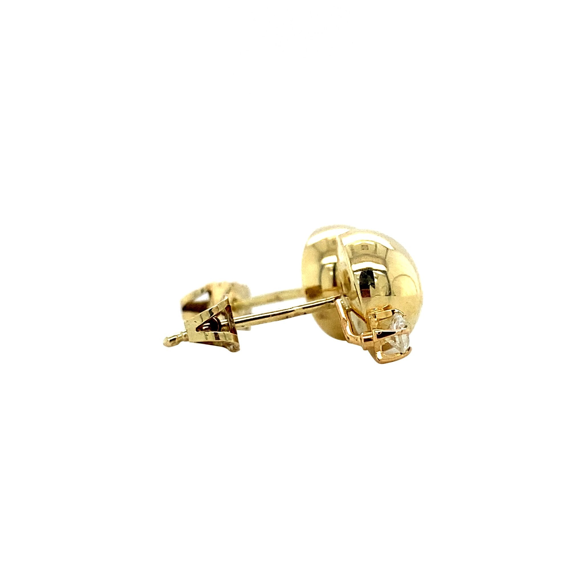 Gold stud earrings with zirconia 14 karat