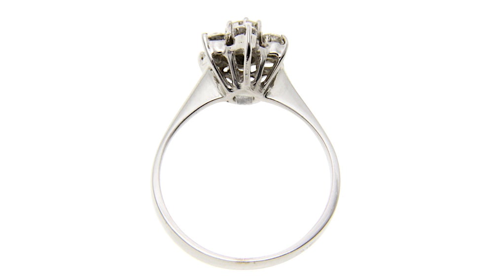 White gold entourage ring with diamond 14* new