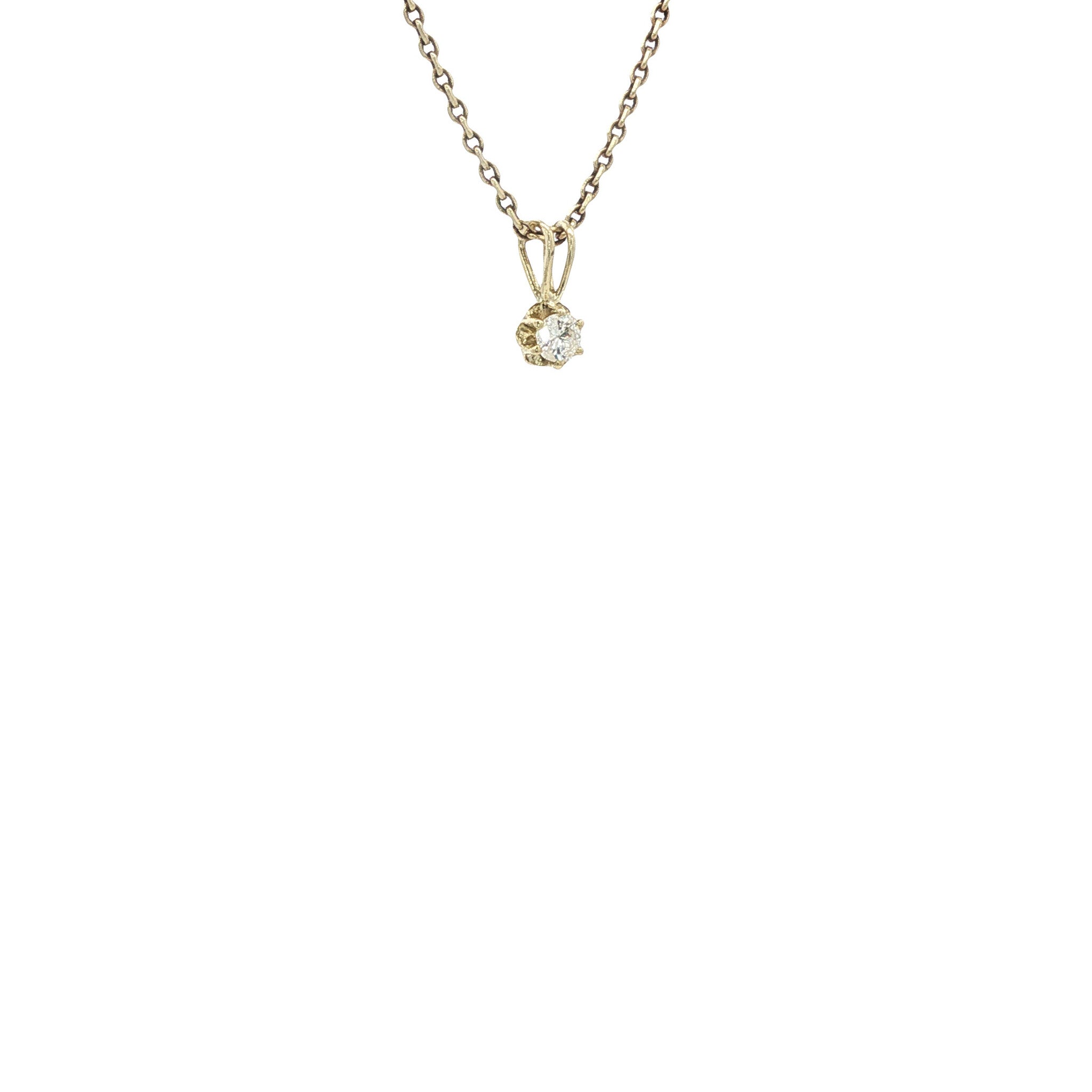 14-karat gold solitaire pendant with diamond