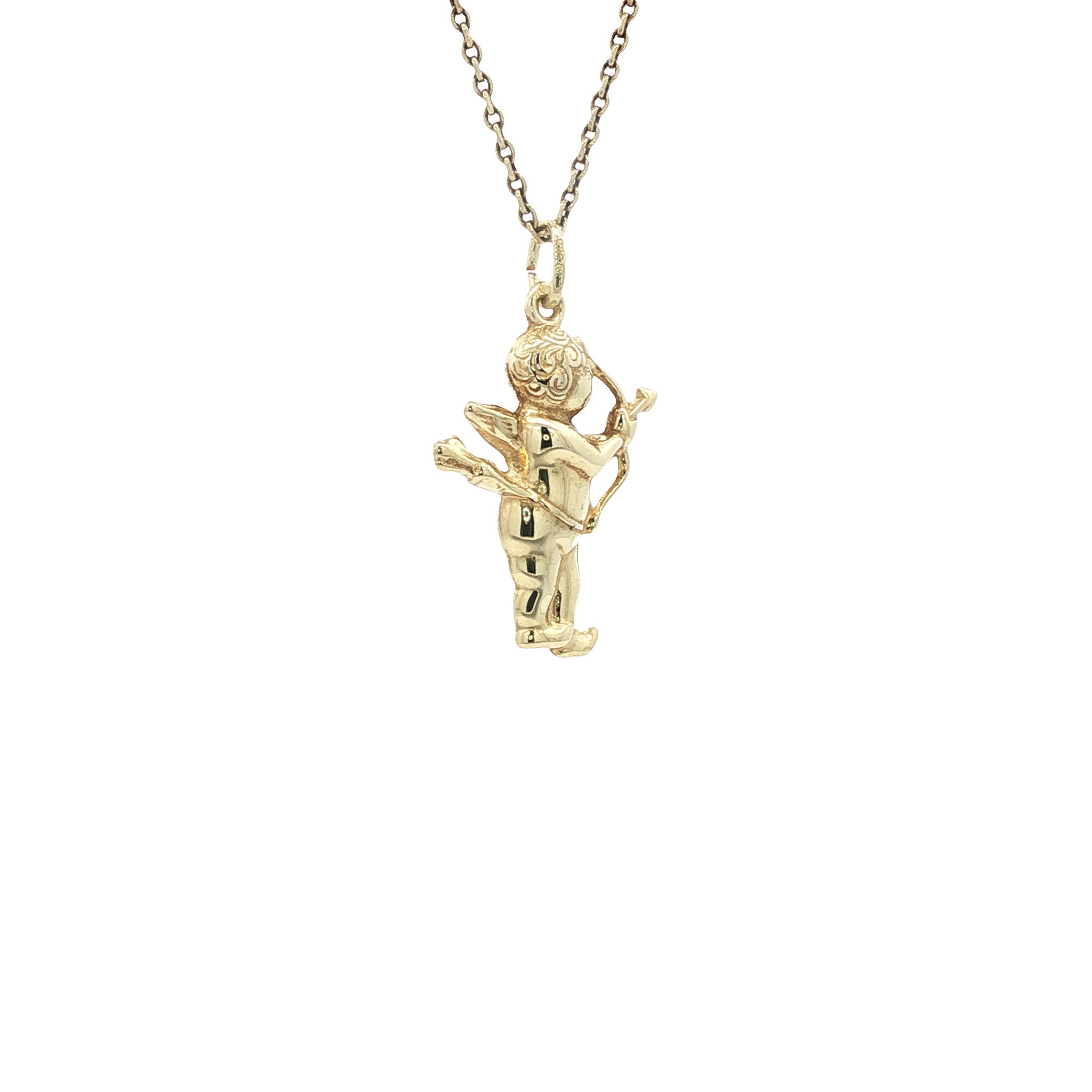 Golden pendant Cupid 14 karat