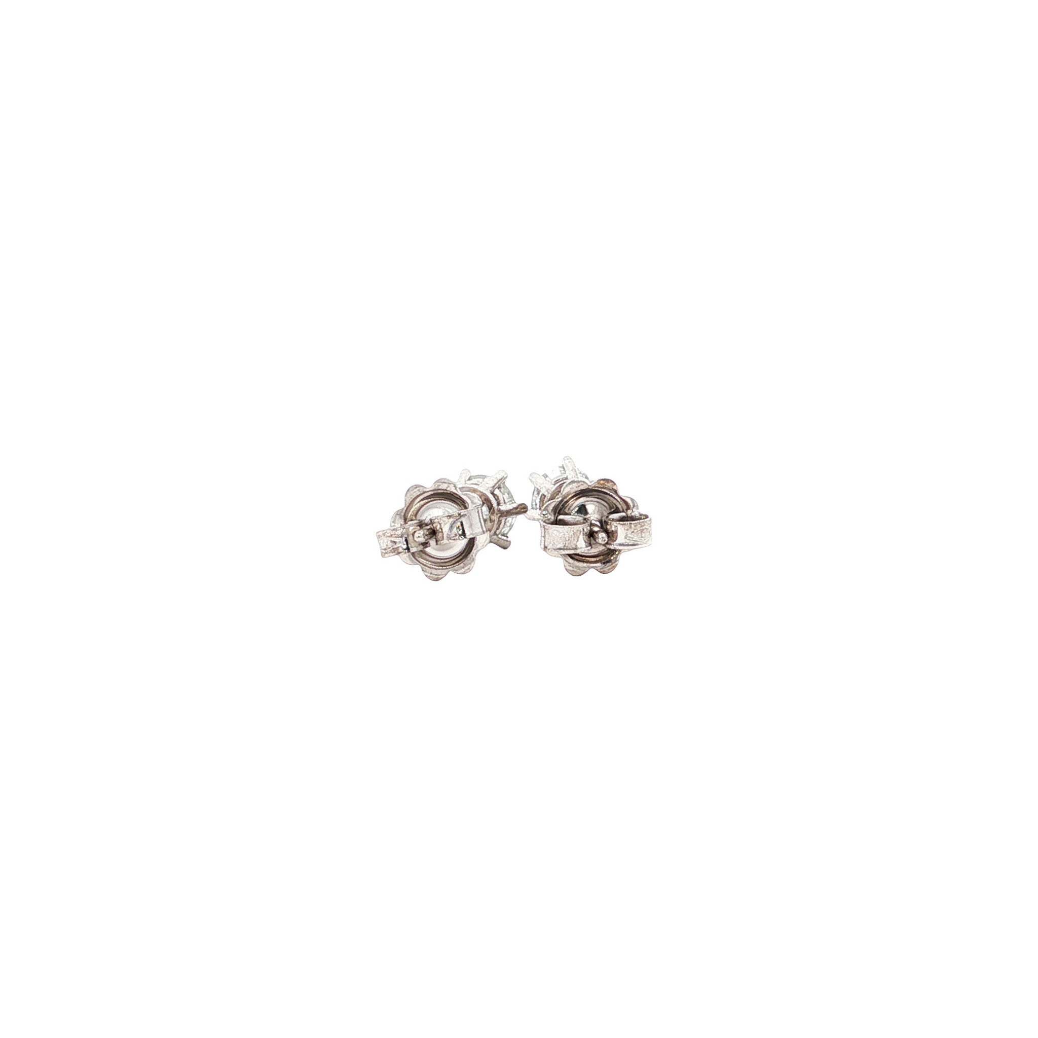 White gold solitaire stud earrings with diamond 14 karat* new