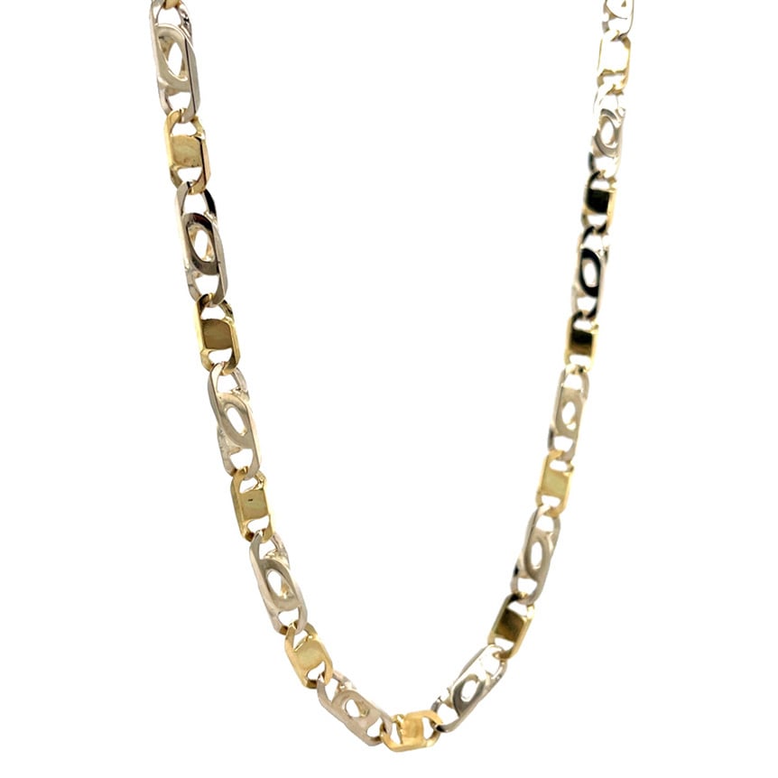 Gold hawk's-eye necklace 53 cm 18 karat