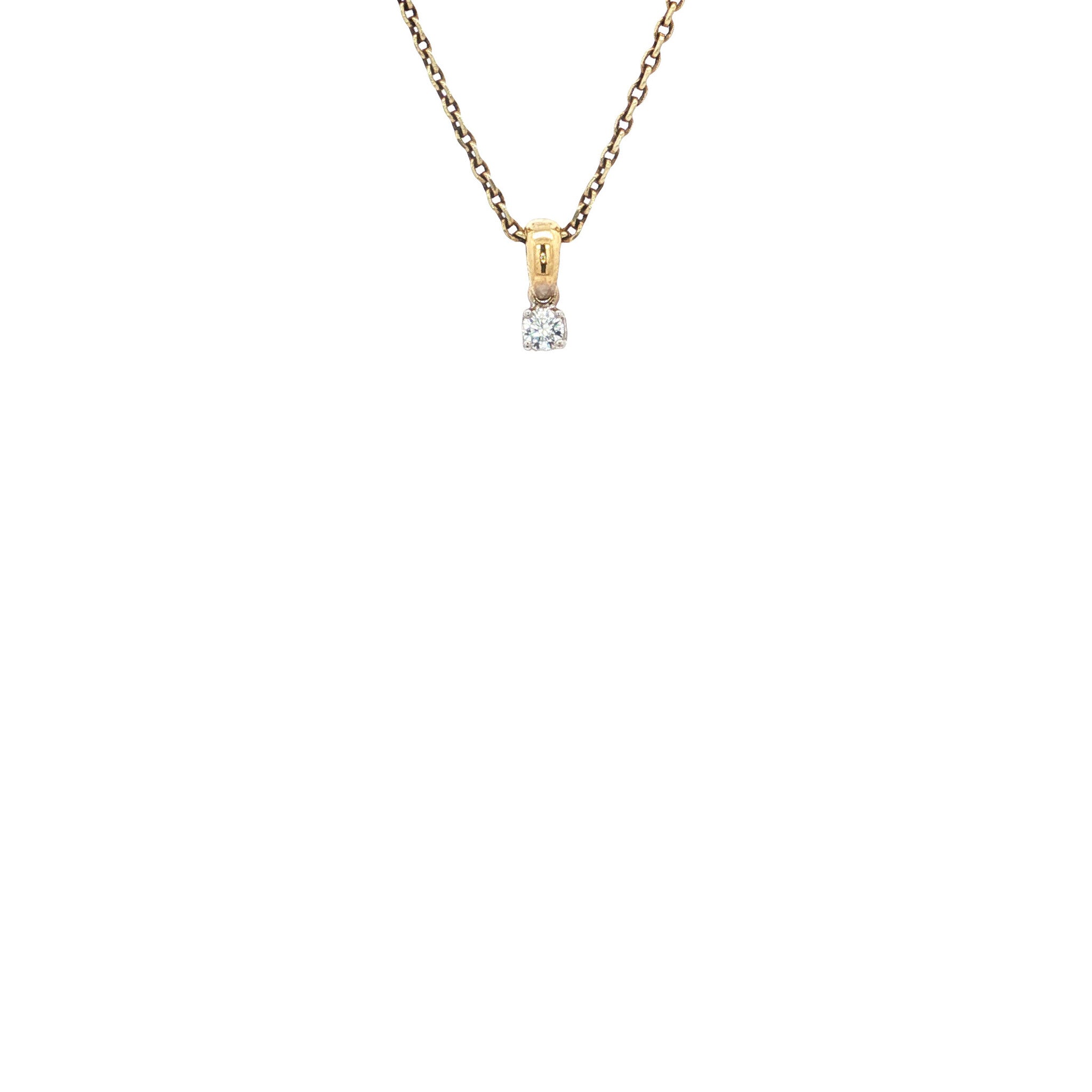 Gold solitaire pendant with diamond 18 karat* new