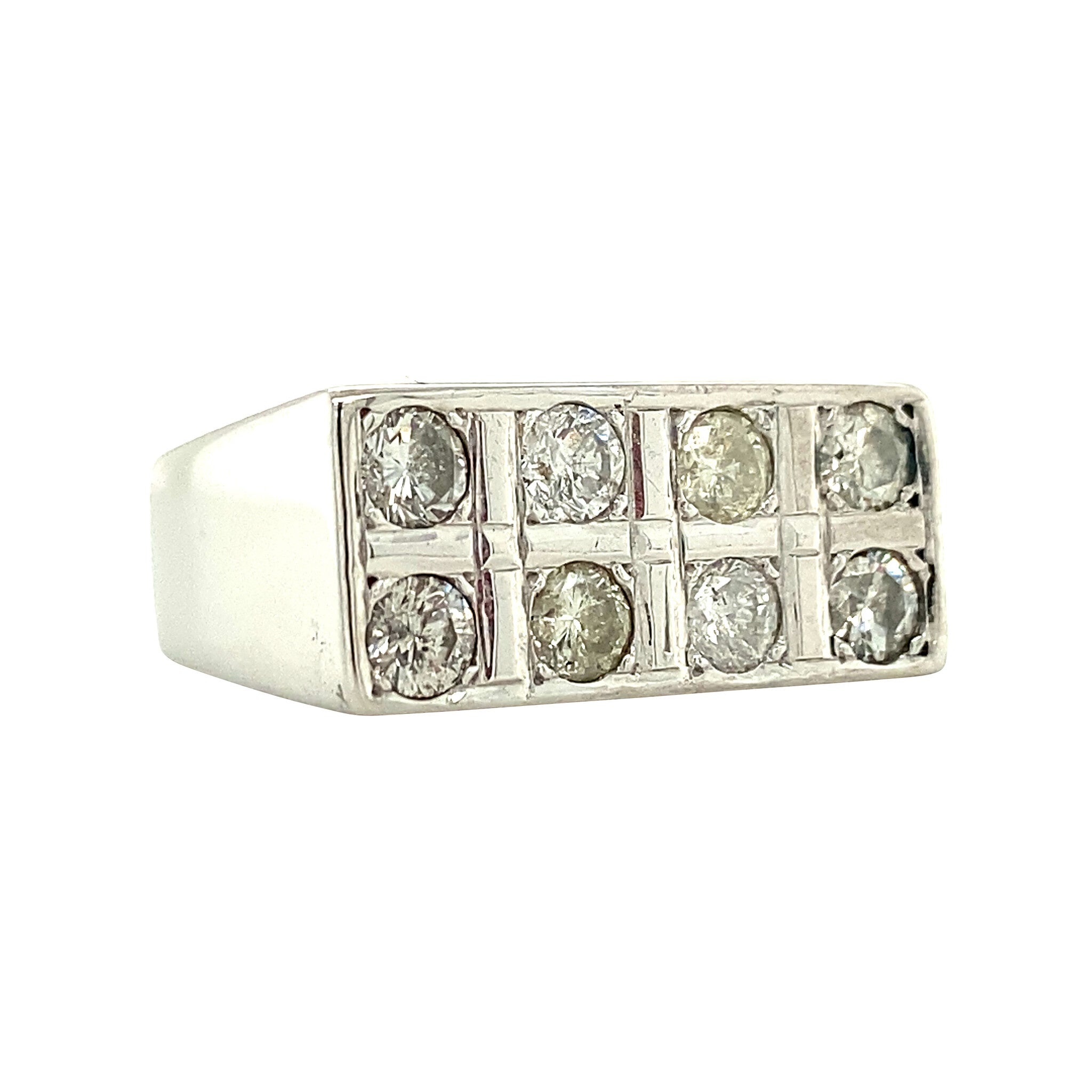 White gold ring with diamond 14 kt
