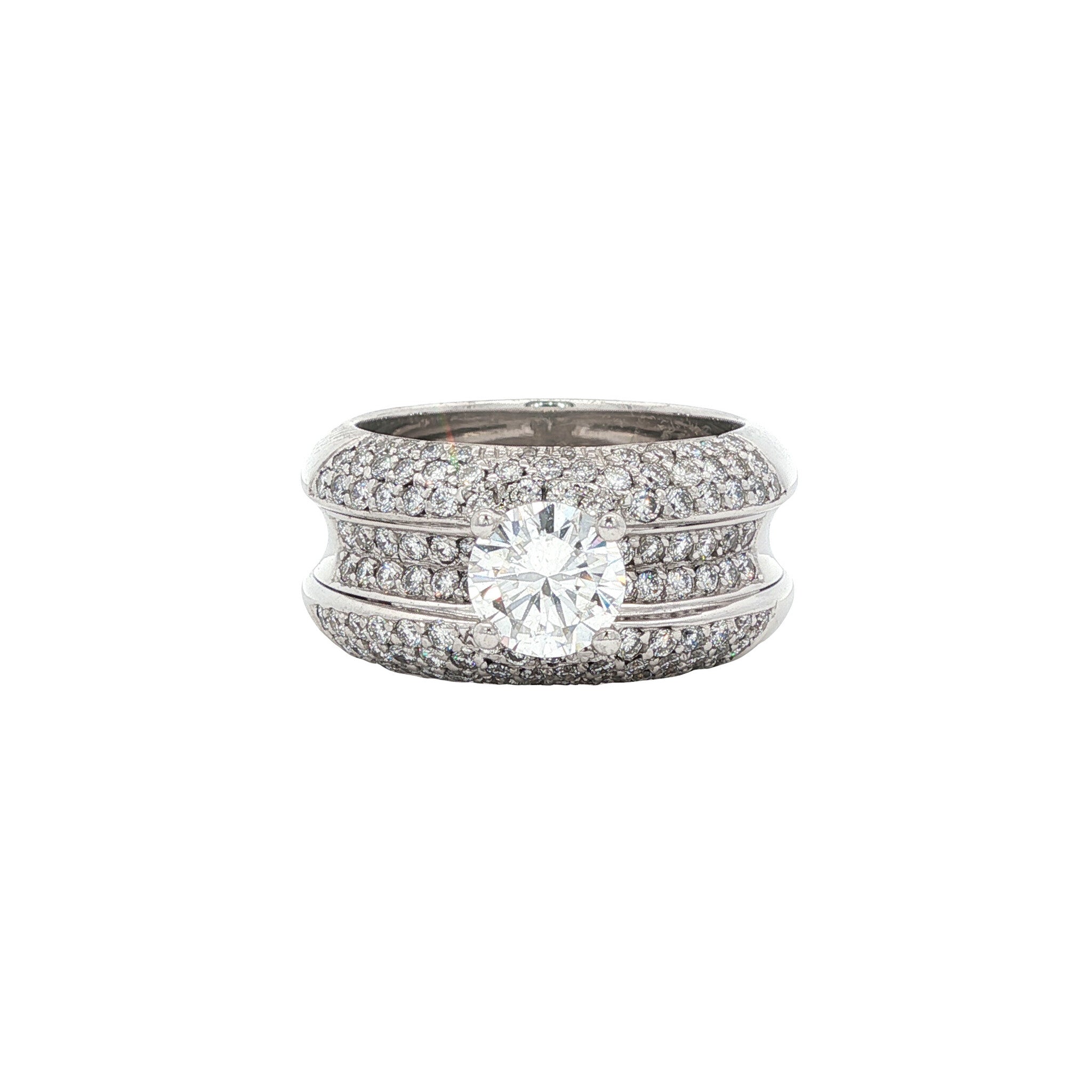 White gold ring with diamond 18 karat