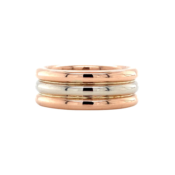 Bicolour gouden ring rose/wit 14 karaat