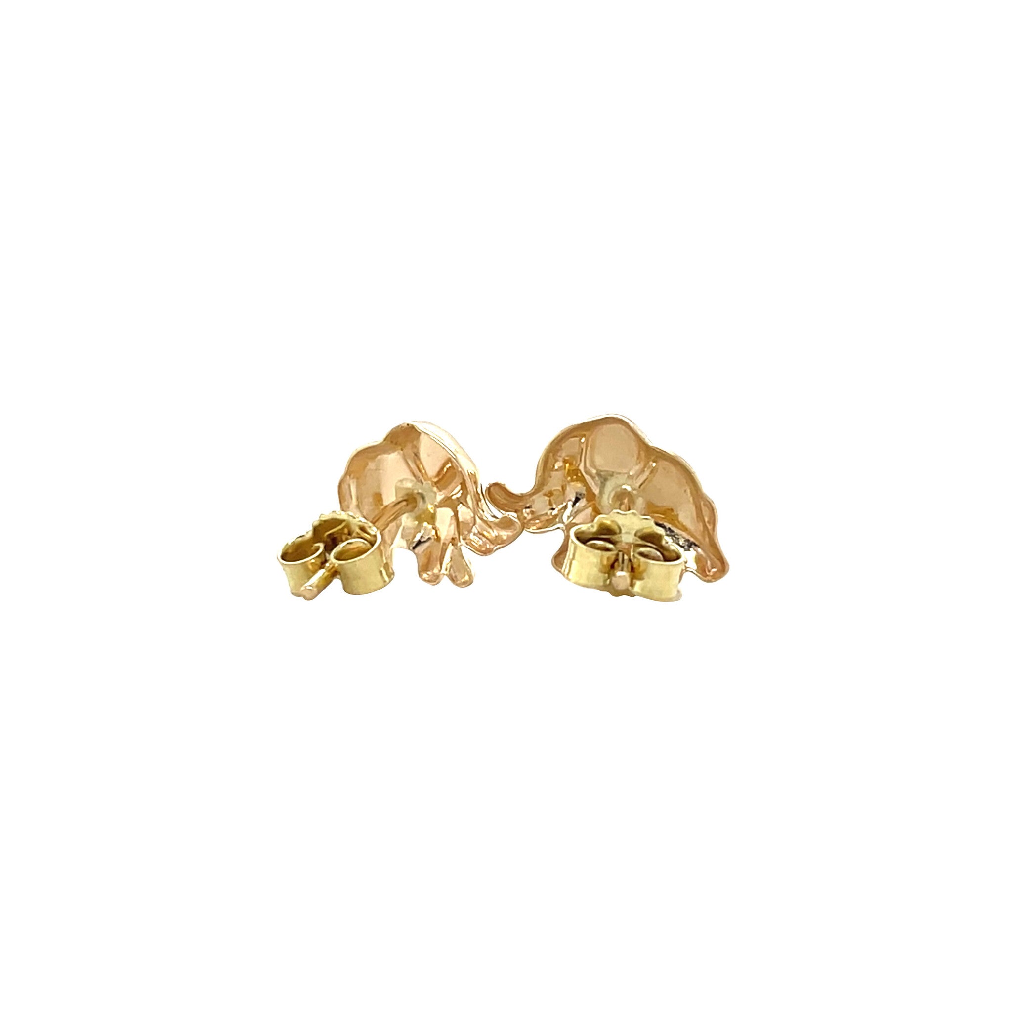 Golden elephant stud earrings 14 karat