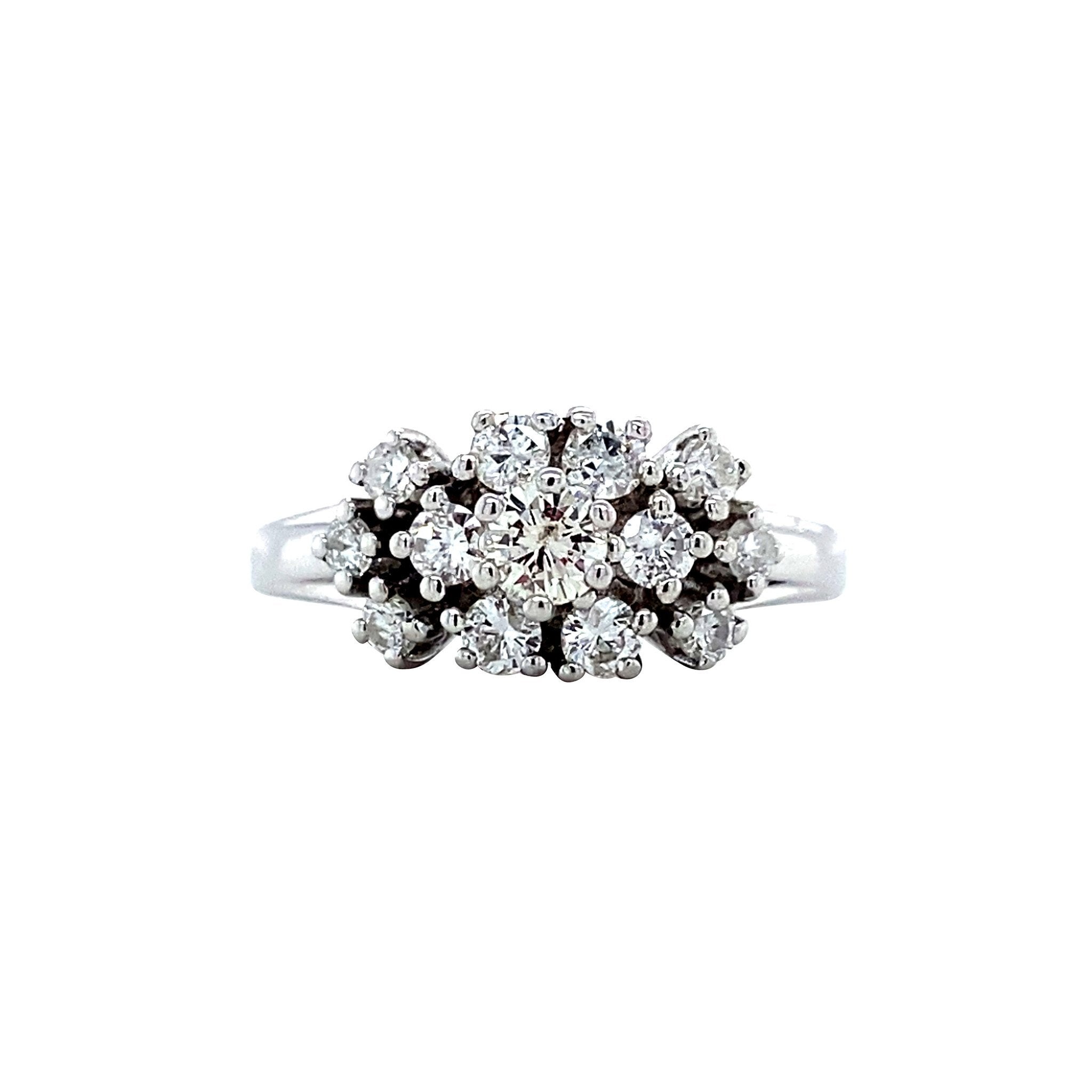 White gold ring with diamond 14 karat