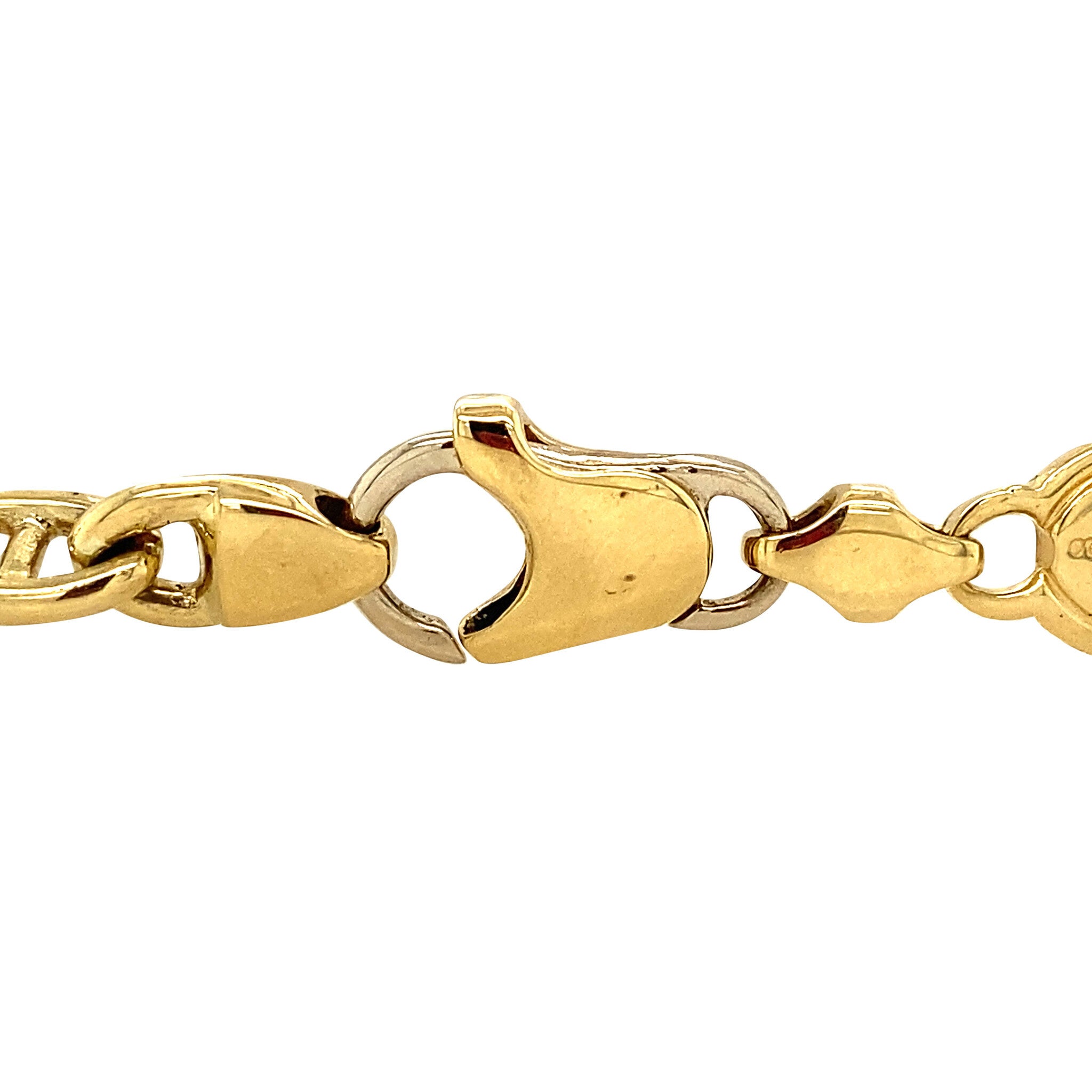 Gold bracelet double anchor 19 cm 18 karat