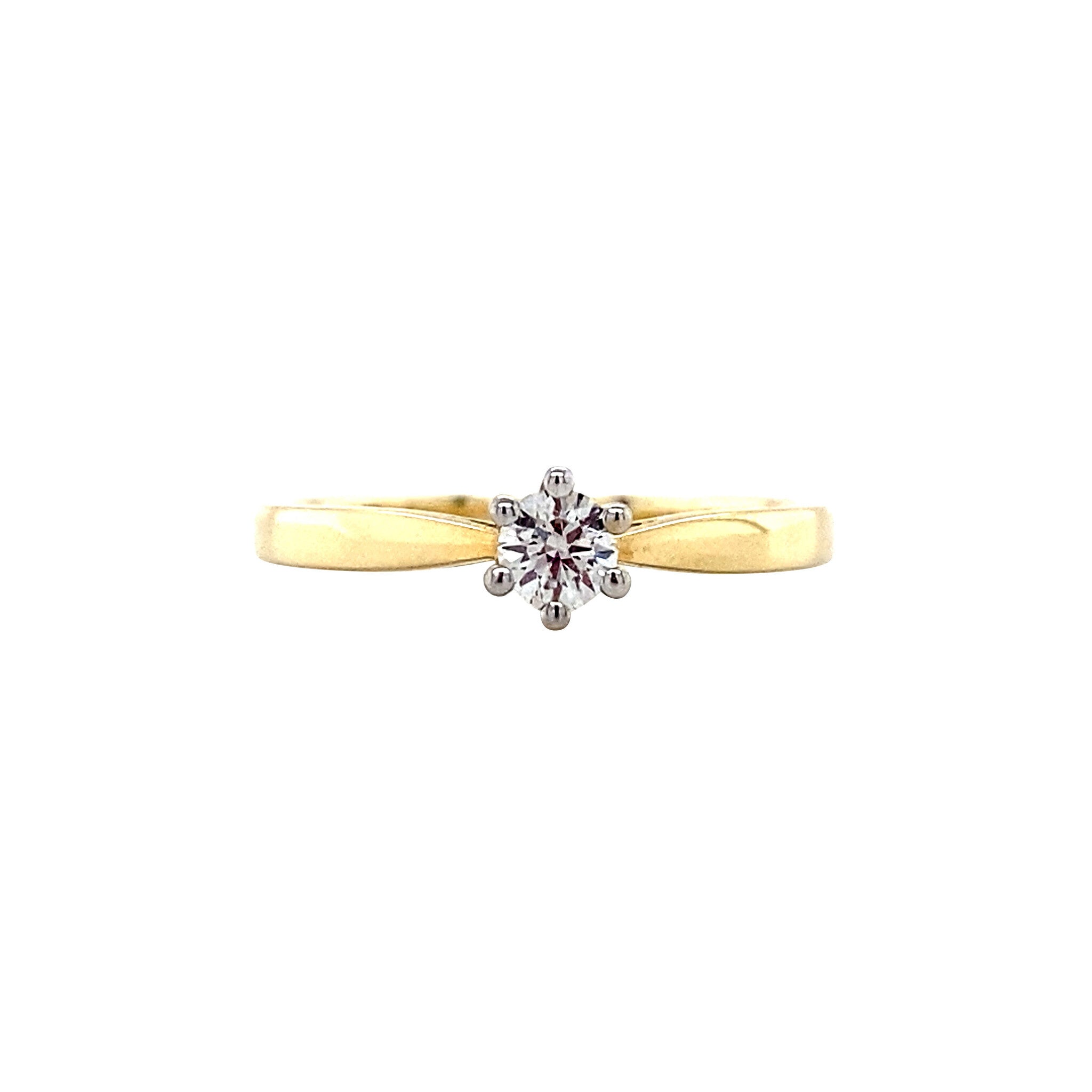 Gold solitaire ring with diamond 14 karat* new