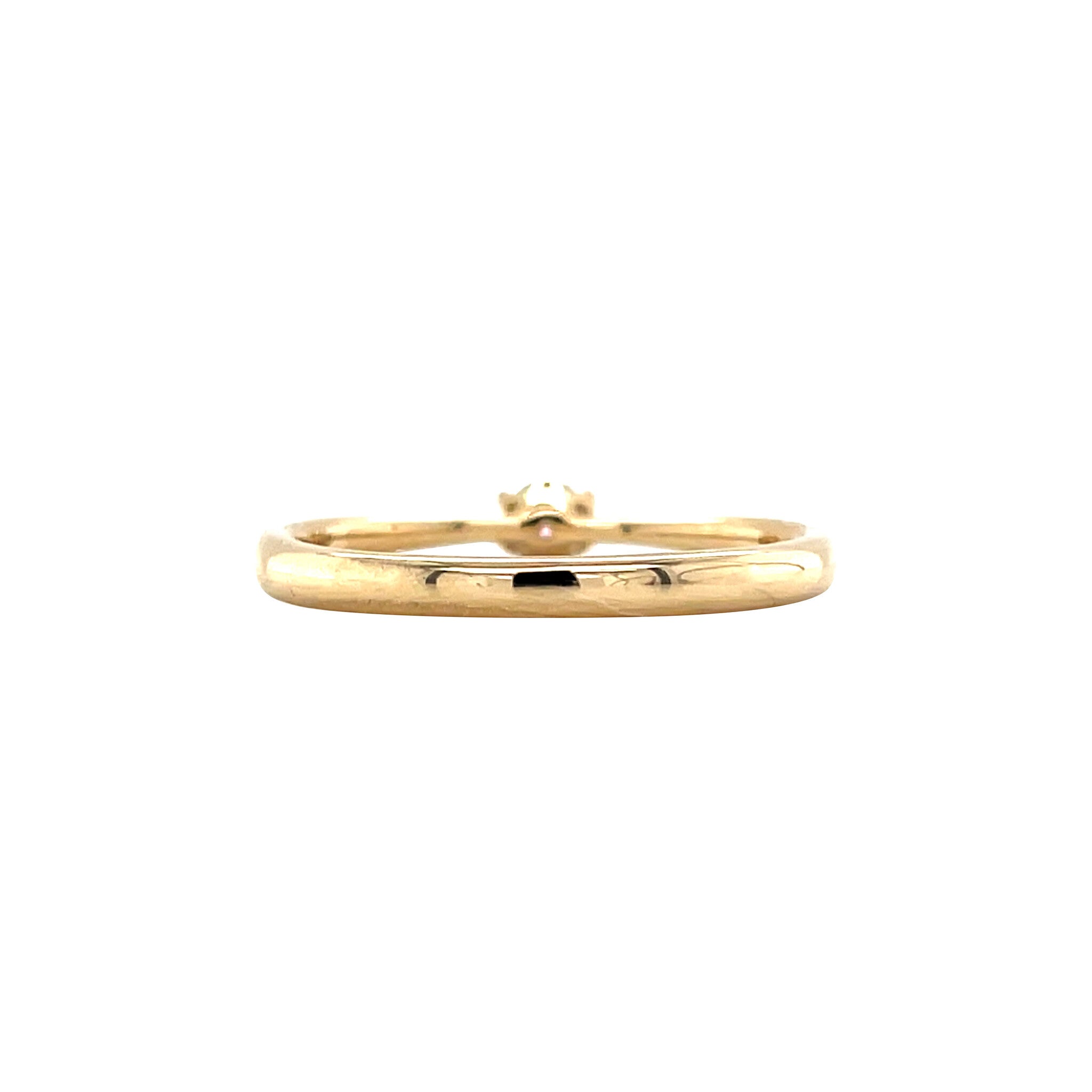 Gold solitaire ring with diamond 14 kt