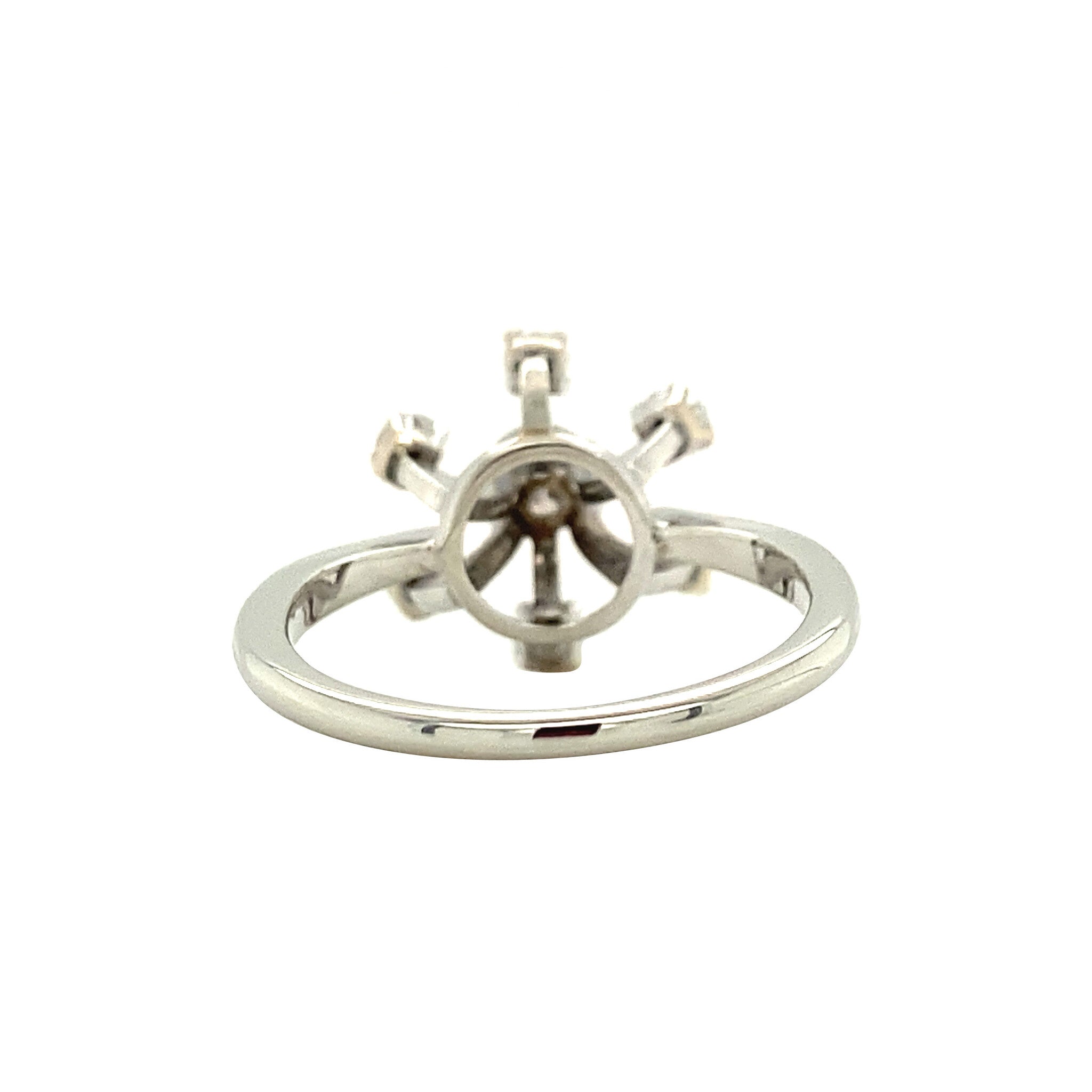 White gold entourage ring with diamond 14 kt