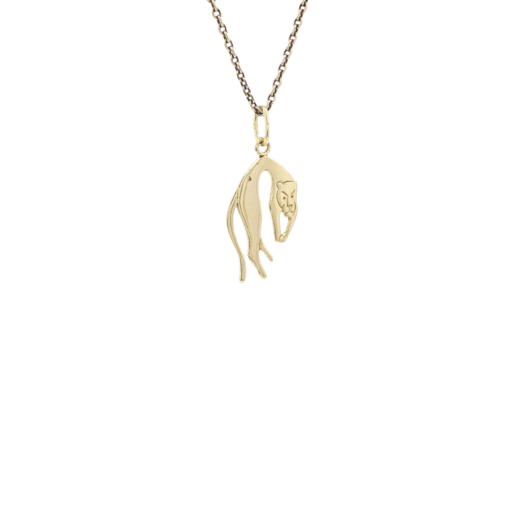 Gouden panter hanger 14 karaat