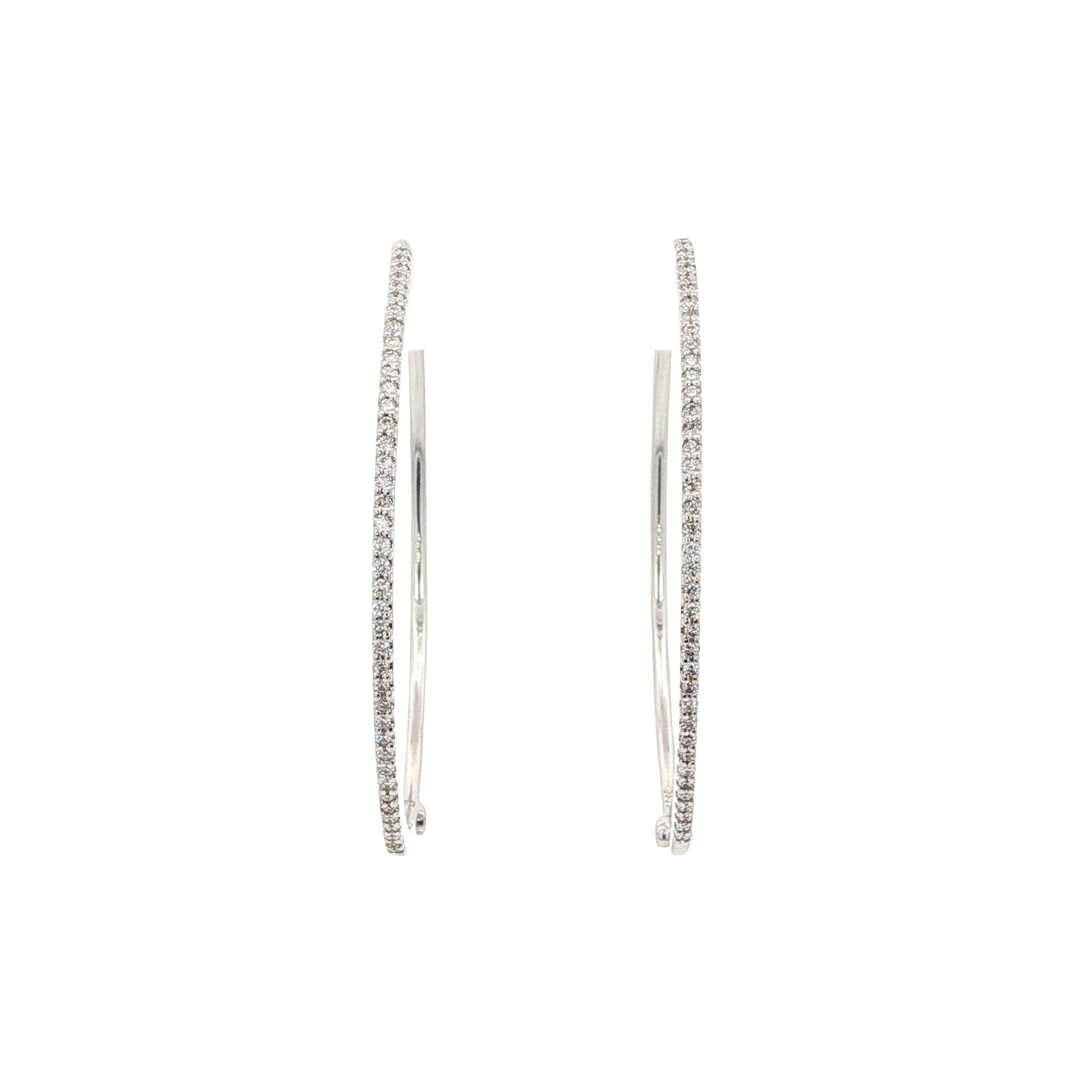 White gold earrings with diamond 18 karat