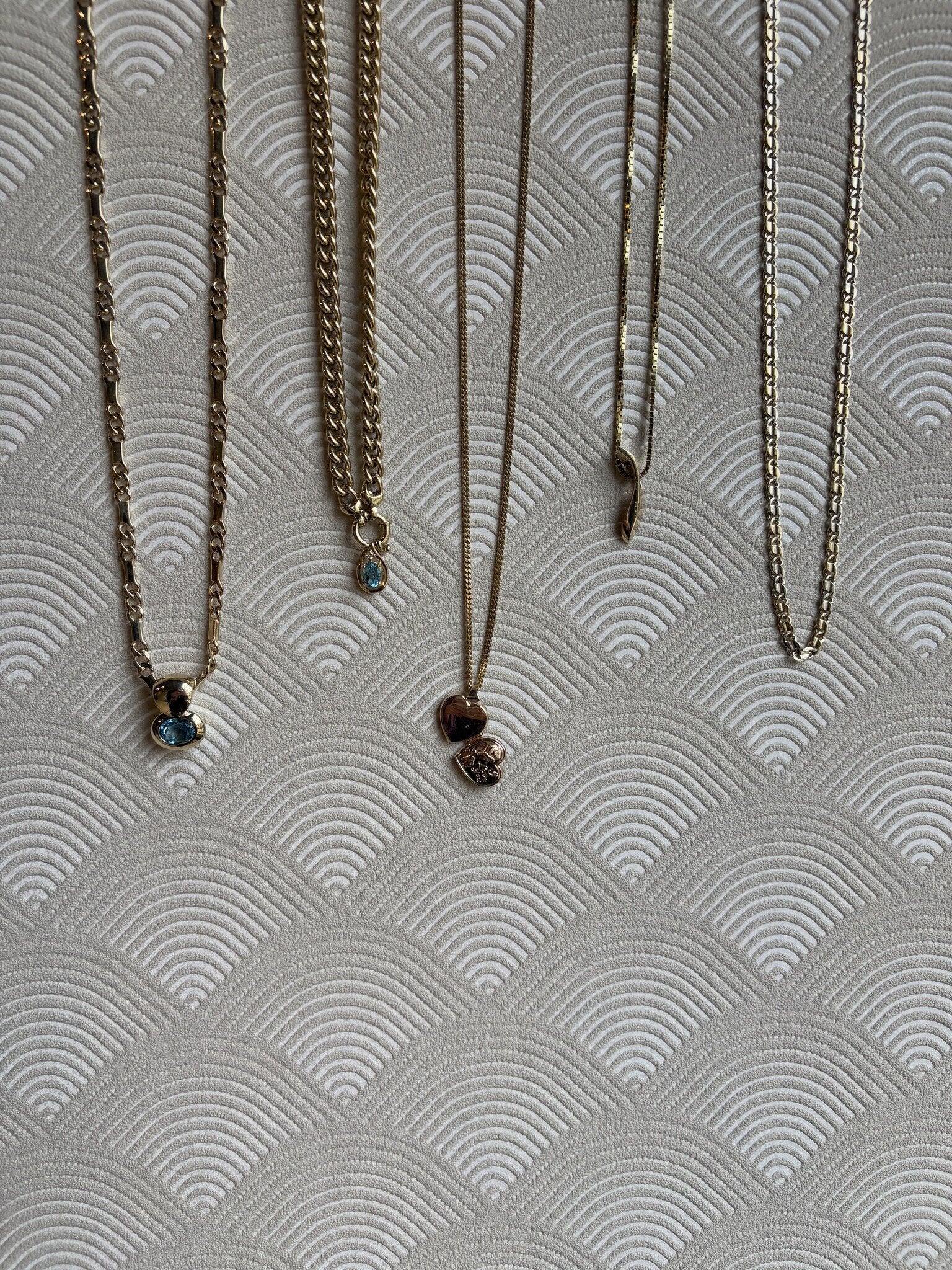 Men's gold fantasy necklace 80 cm 14 karat