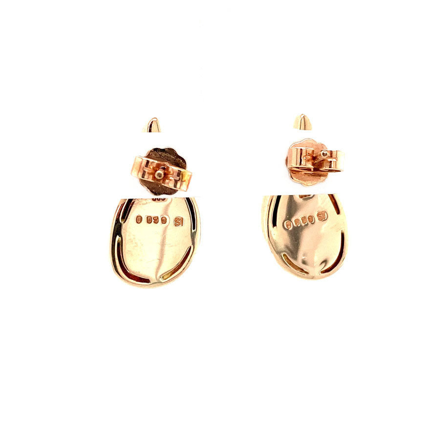 Rose gold ear studs with diamond 14 kt* new