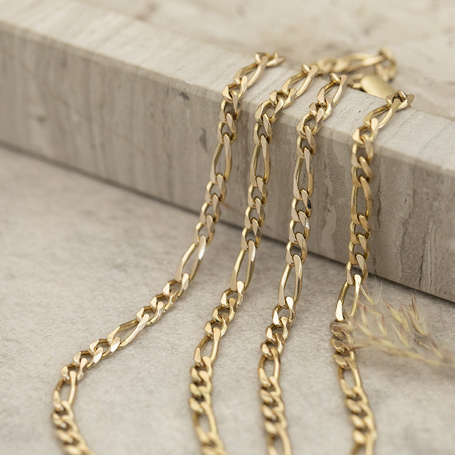 Gold Figaro necklace 45.5 cm 14 karat
