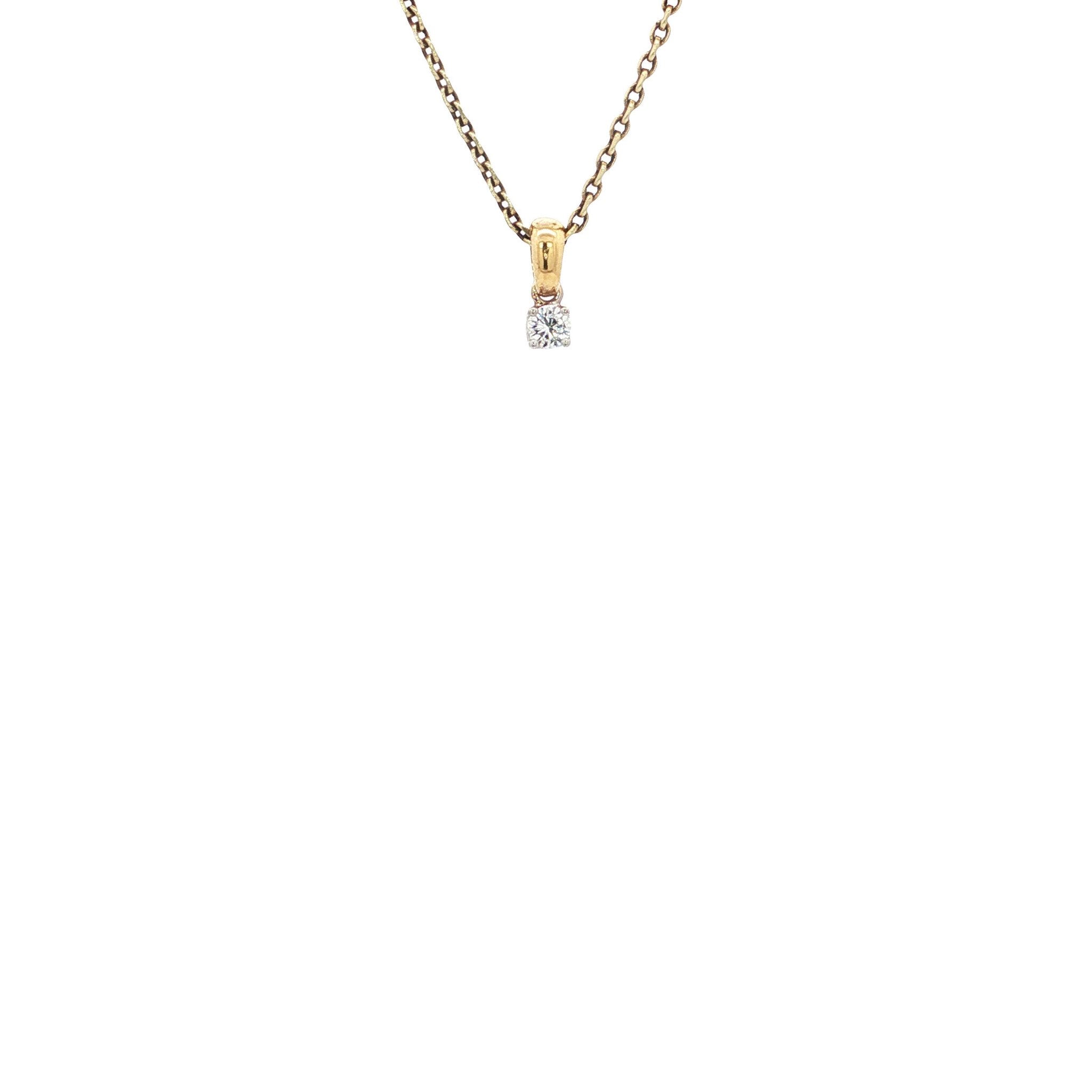 Gold solitaire pendant with diamond 18 karat* new