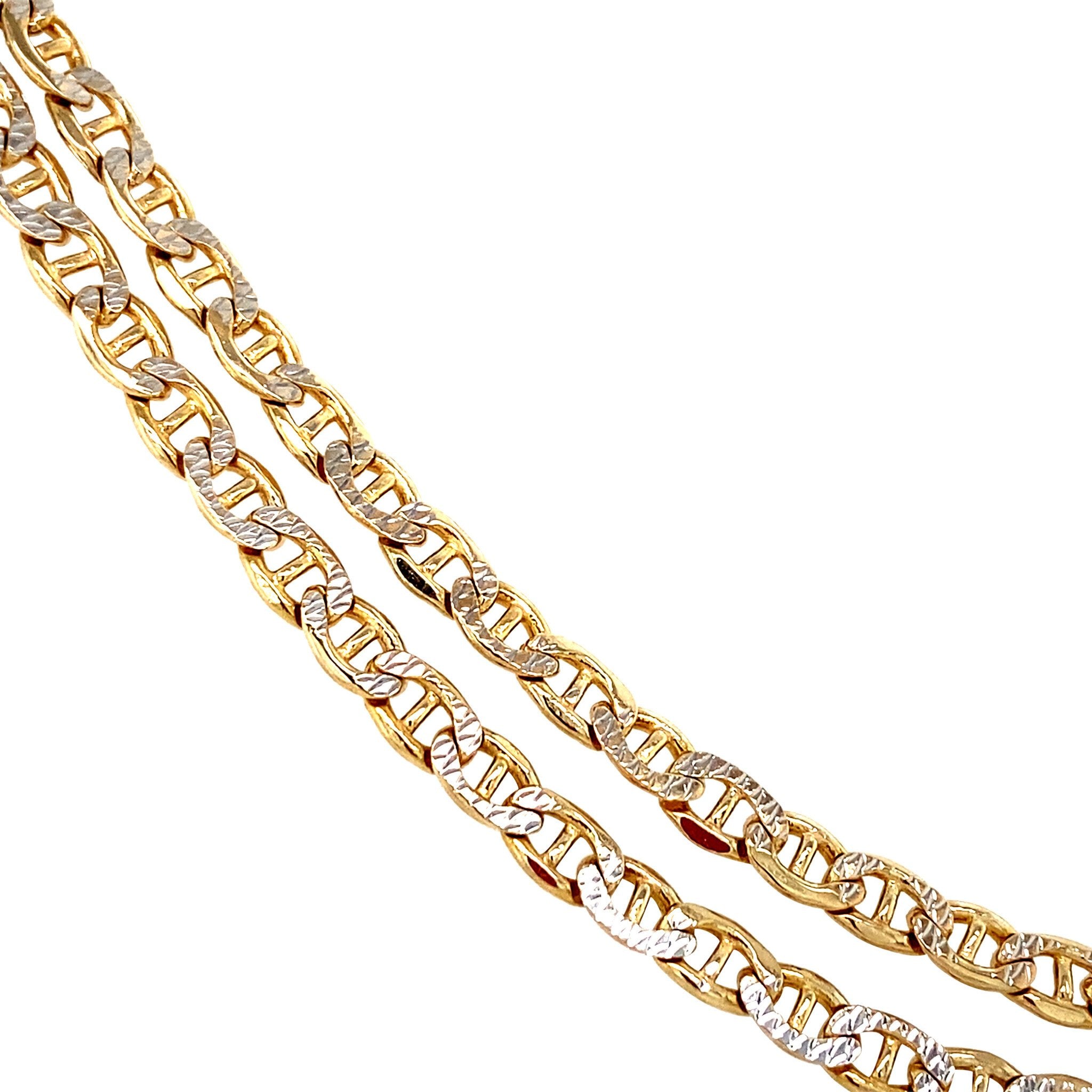 Golden double anchor necklace 51.5 cm 14 karat