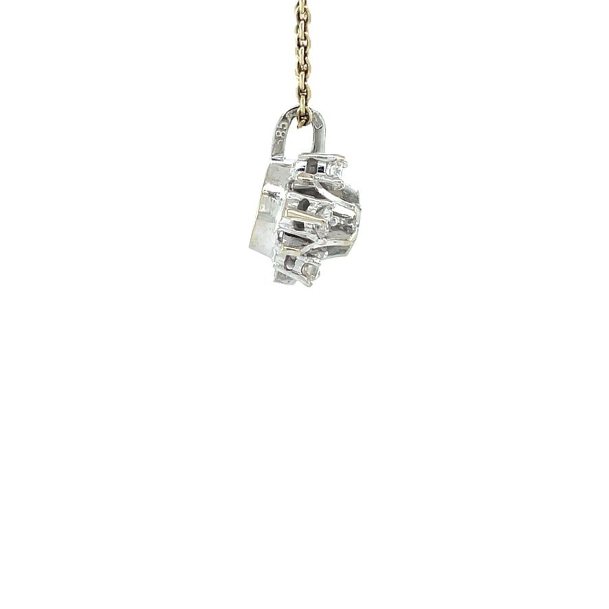 White gold entourage pendant with diamond 14 karat
