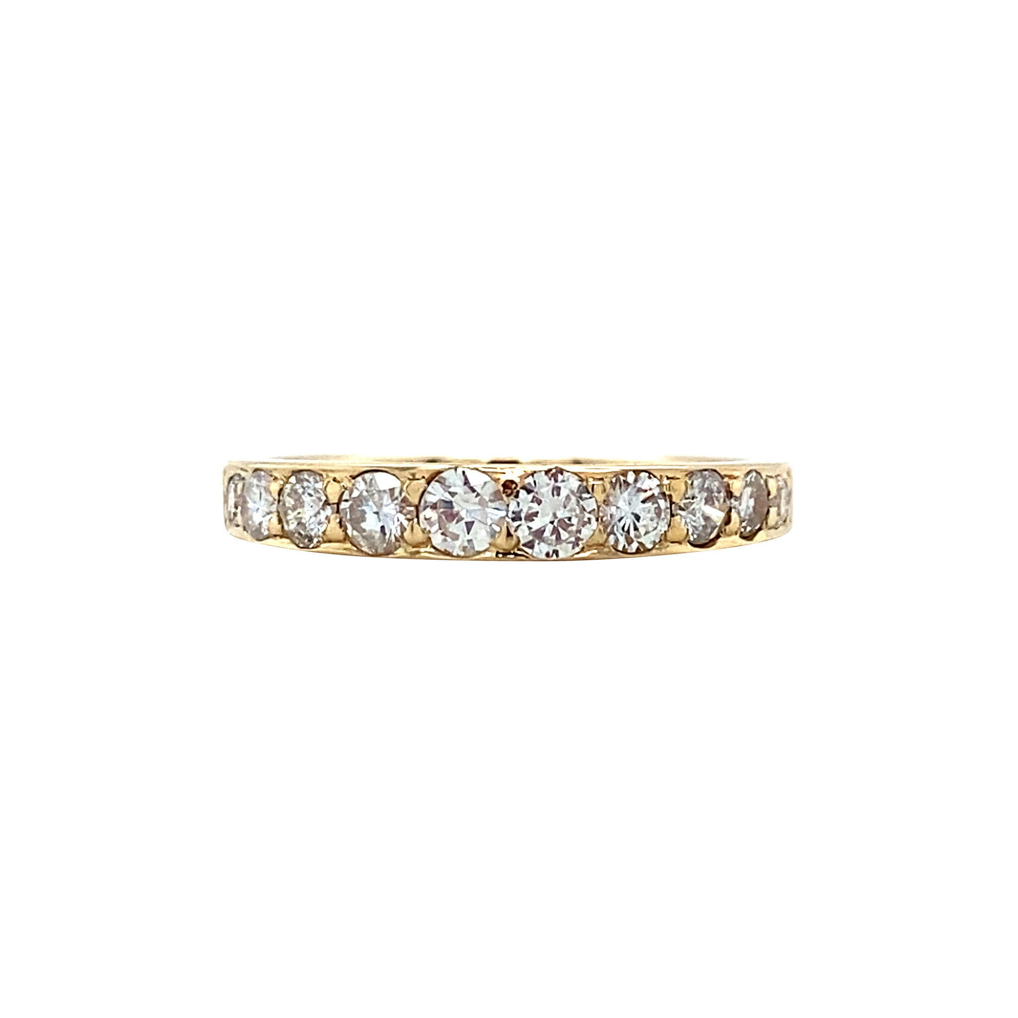Gold row ring with diamond 14 karat