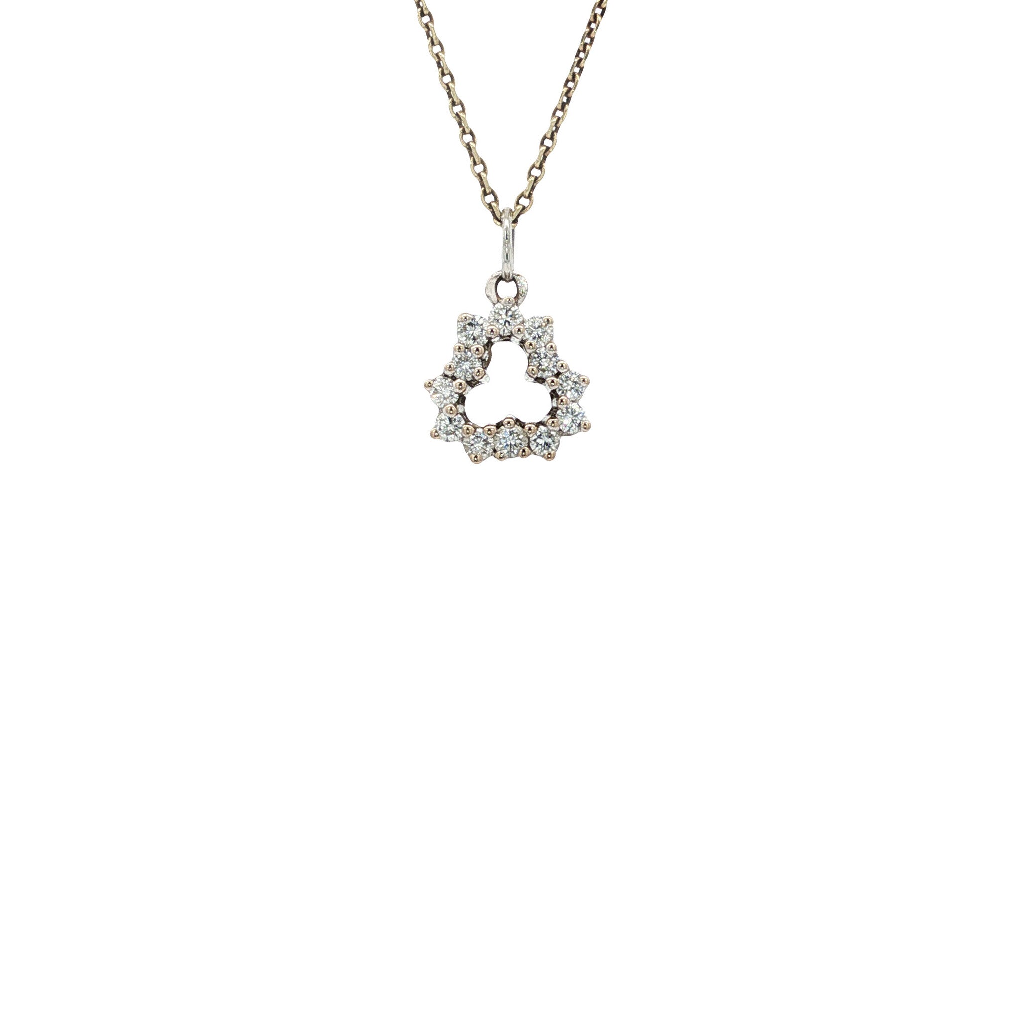 White gold pendant with diamond 18 karat
