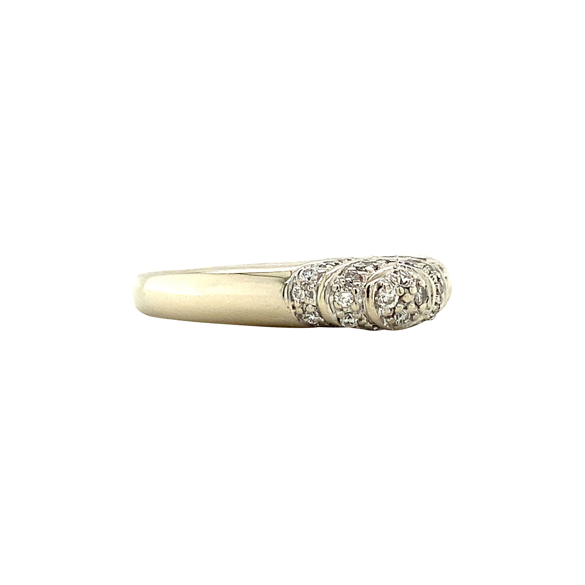 White gold ring with diamond 14 kt