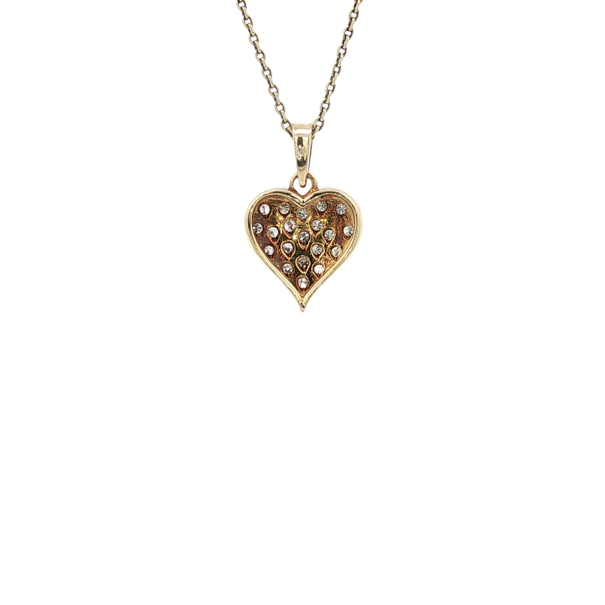 Golden heart pendant with diamond 14 karat