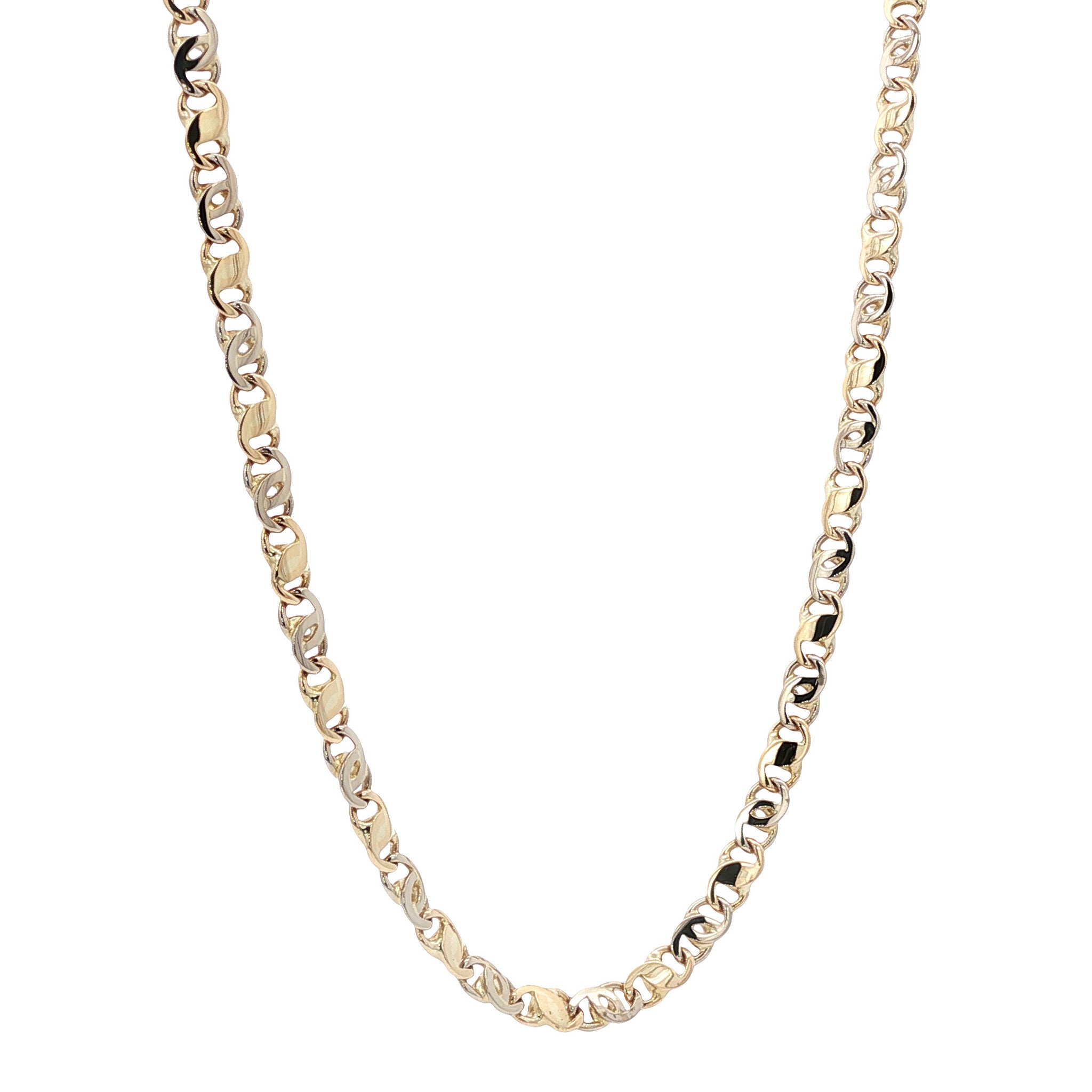 Gouden collier bicolour 51 cm 14 karaat