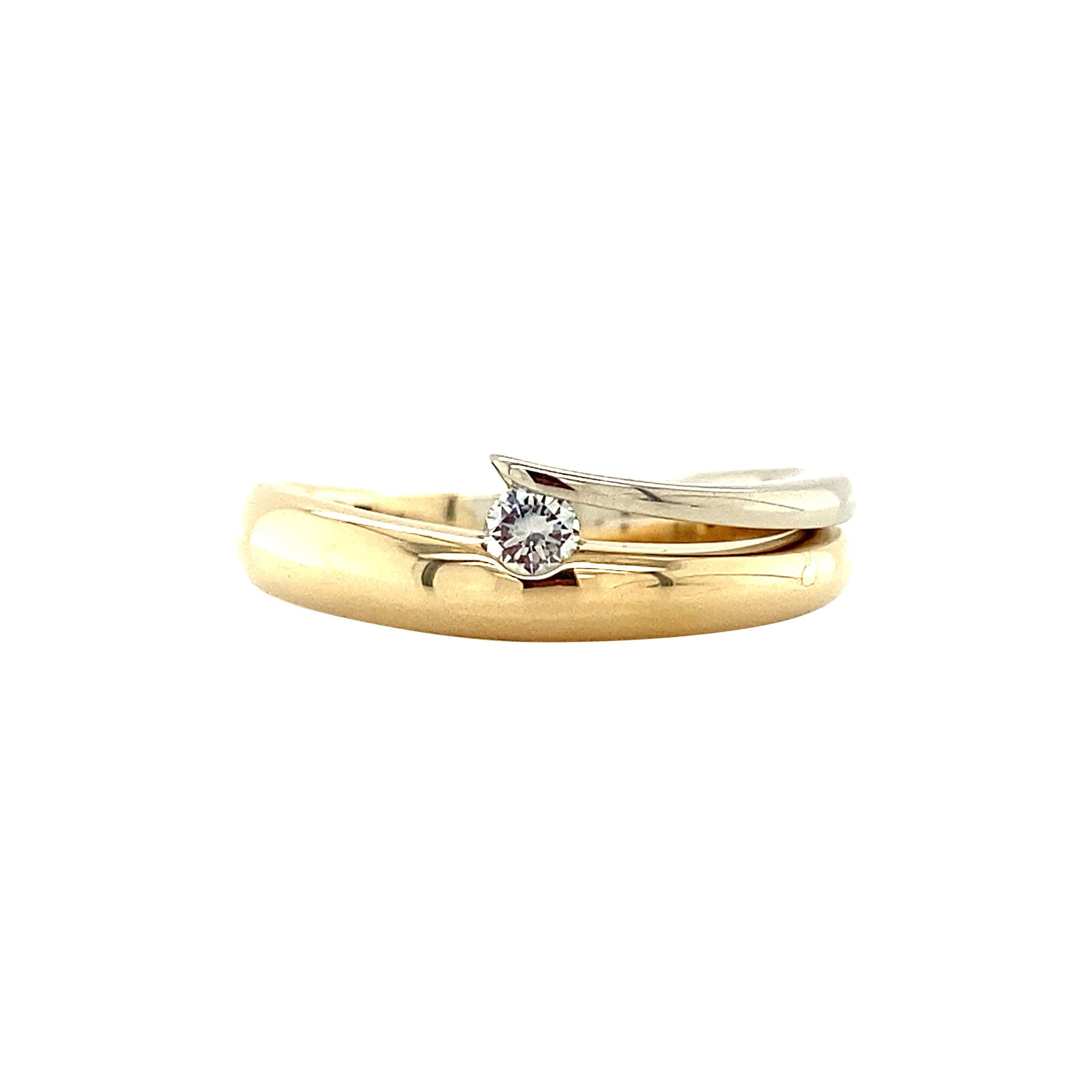 Gold ring with diamond 14 kt