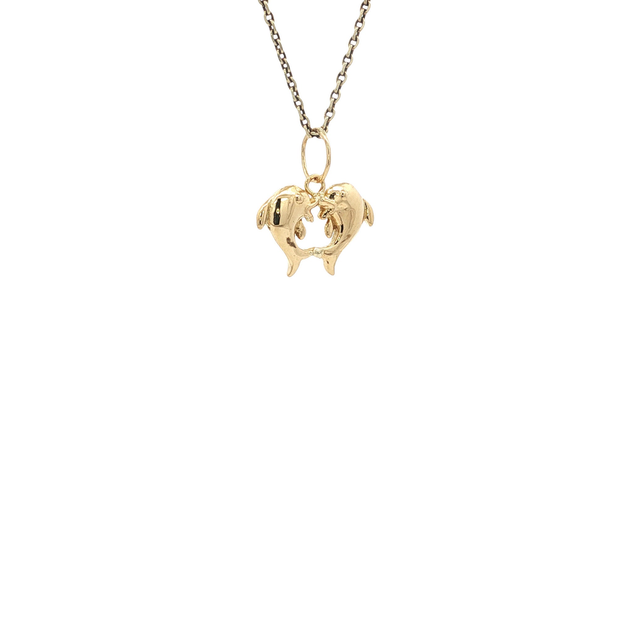 Gold dolphin pendant 14 karat