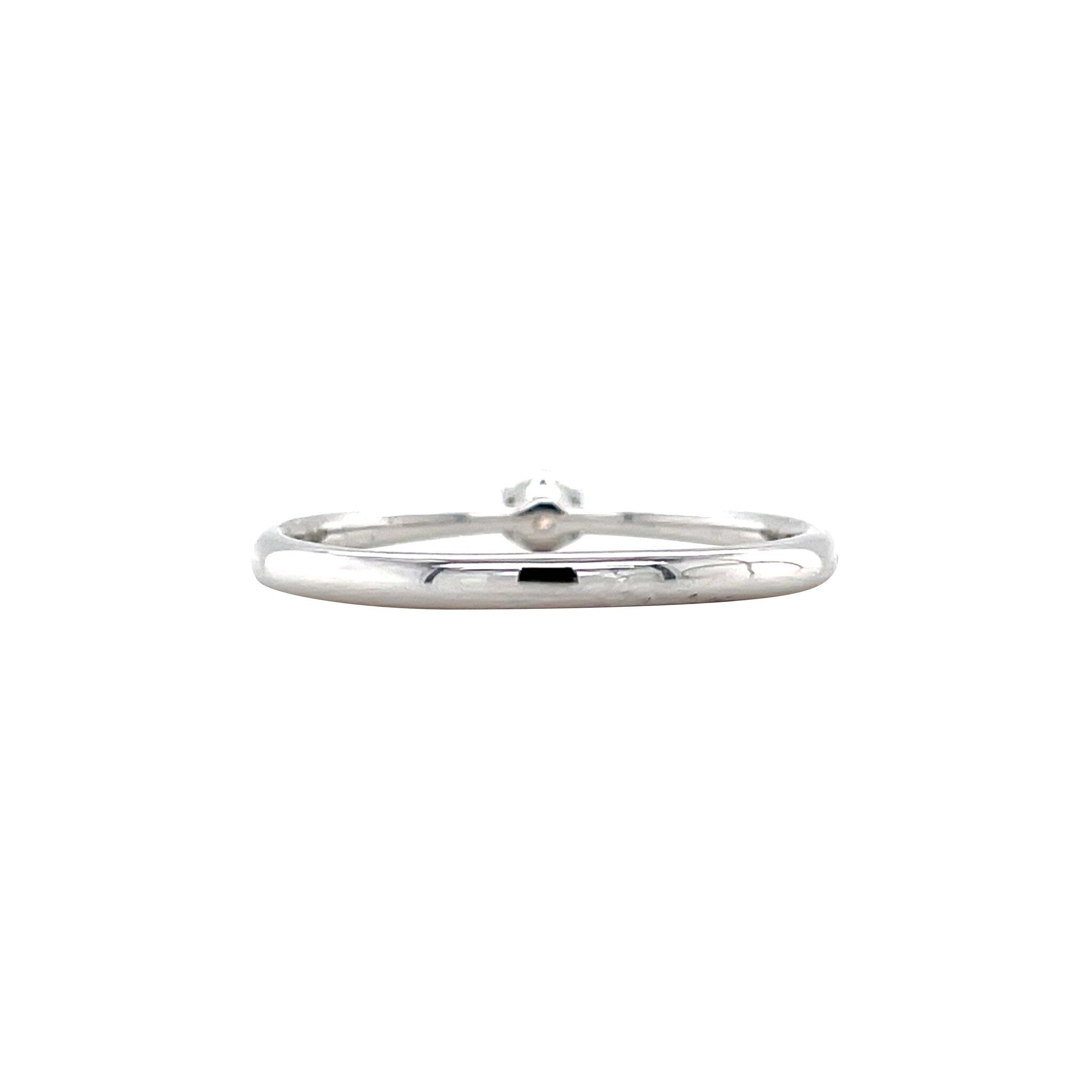 White gold solitaire ring with diamond 14 kt