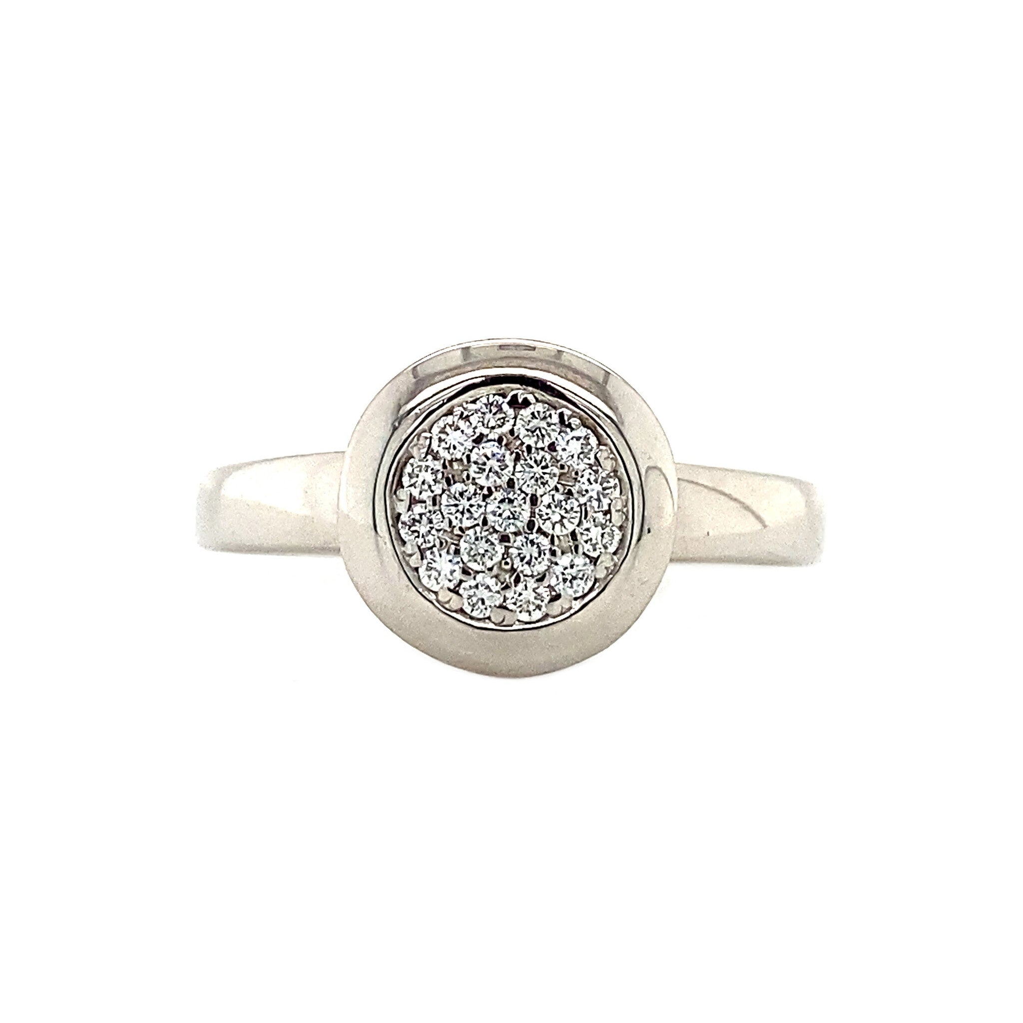 White gold ring with diamond 18 kt