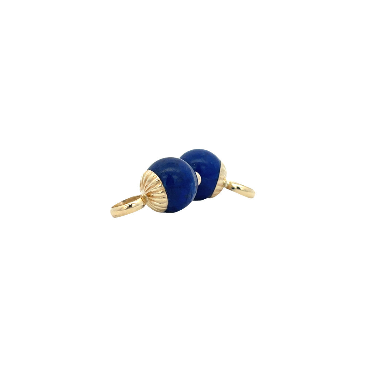 Gouden creoolhangers met lapis lazuli 14 karaat
