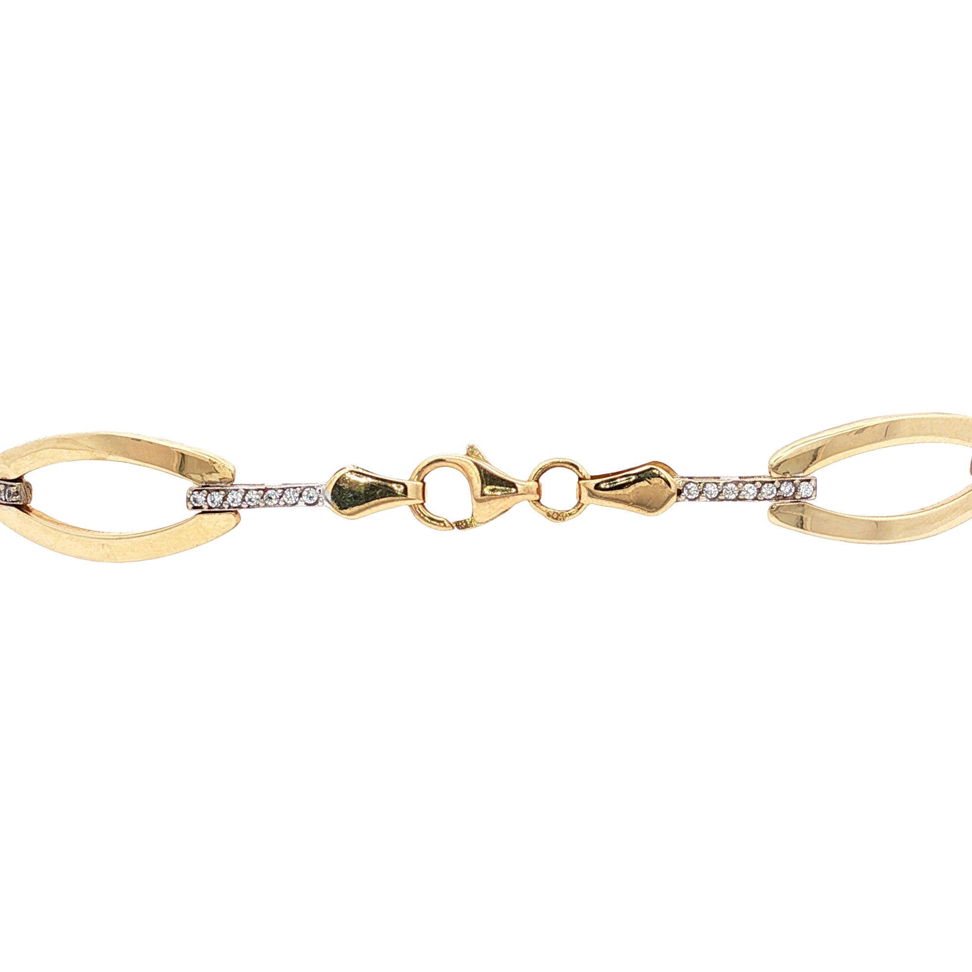 Gold bracelet with zirconia 19.5 cm 14 karat