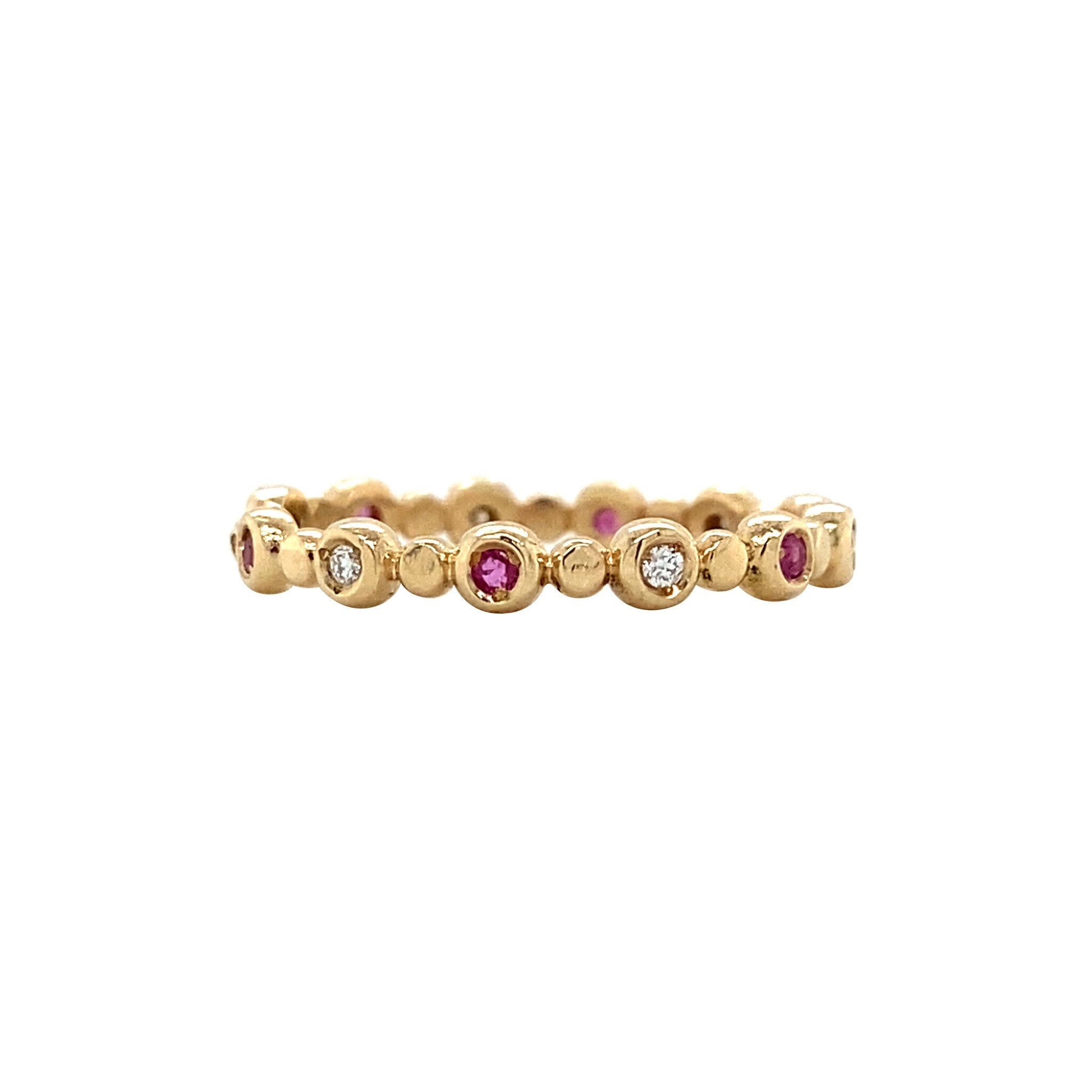 Gold ring with ruby and diamond 14 kt* new