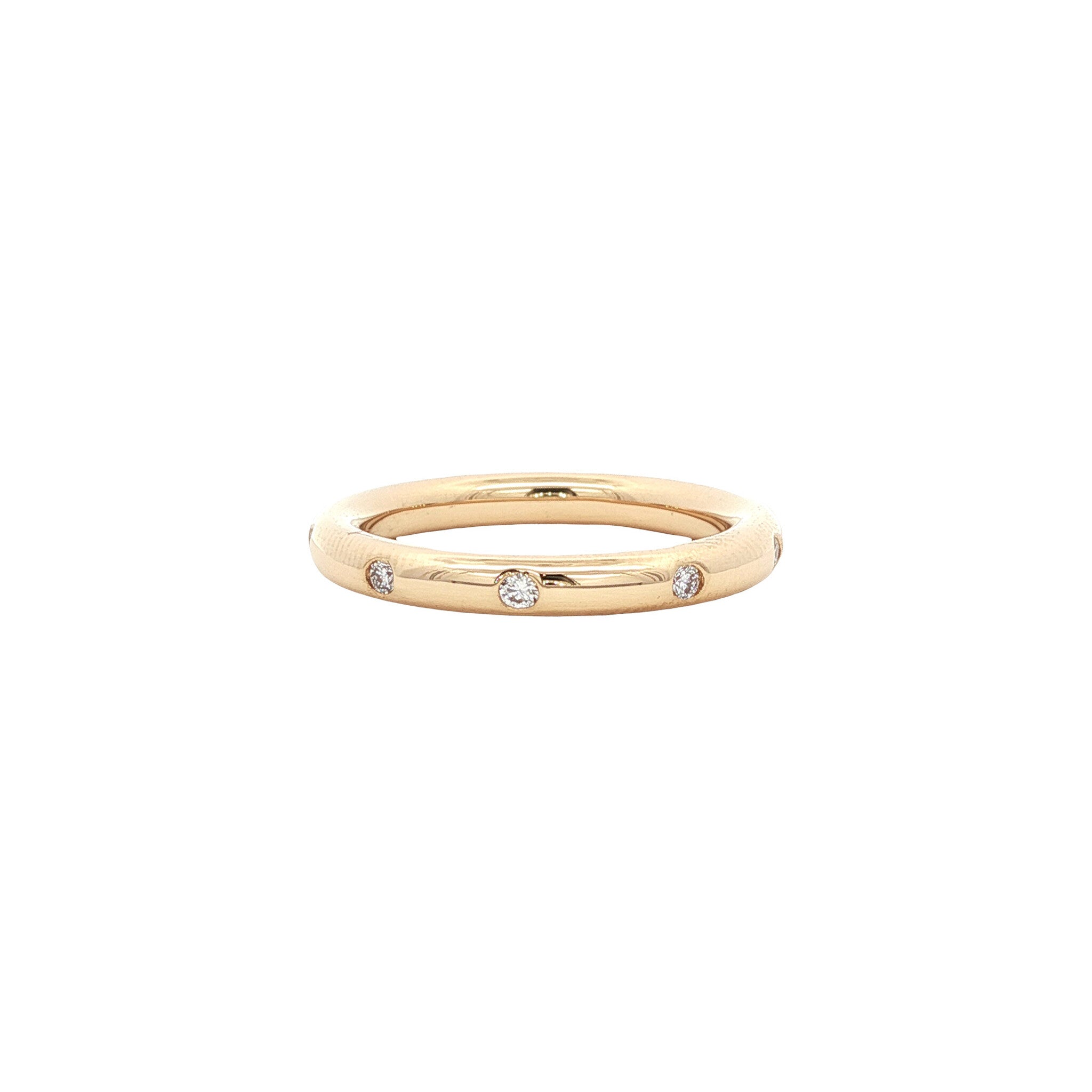 Golden stax ring with diamond from Bron Jewelry 18 karat
