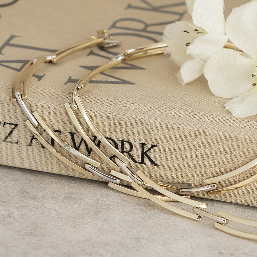 Bicolour gold choker 45 cm 14 karat
