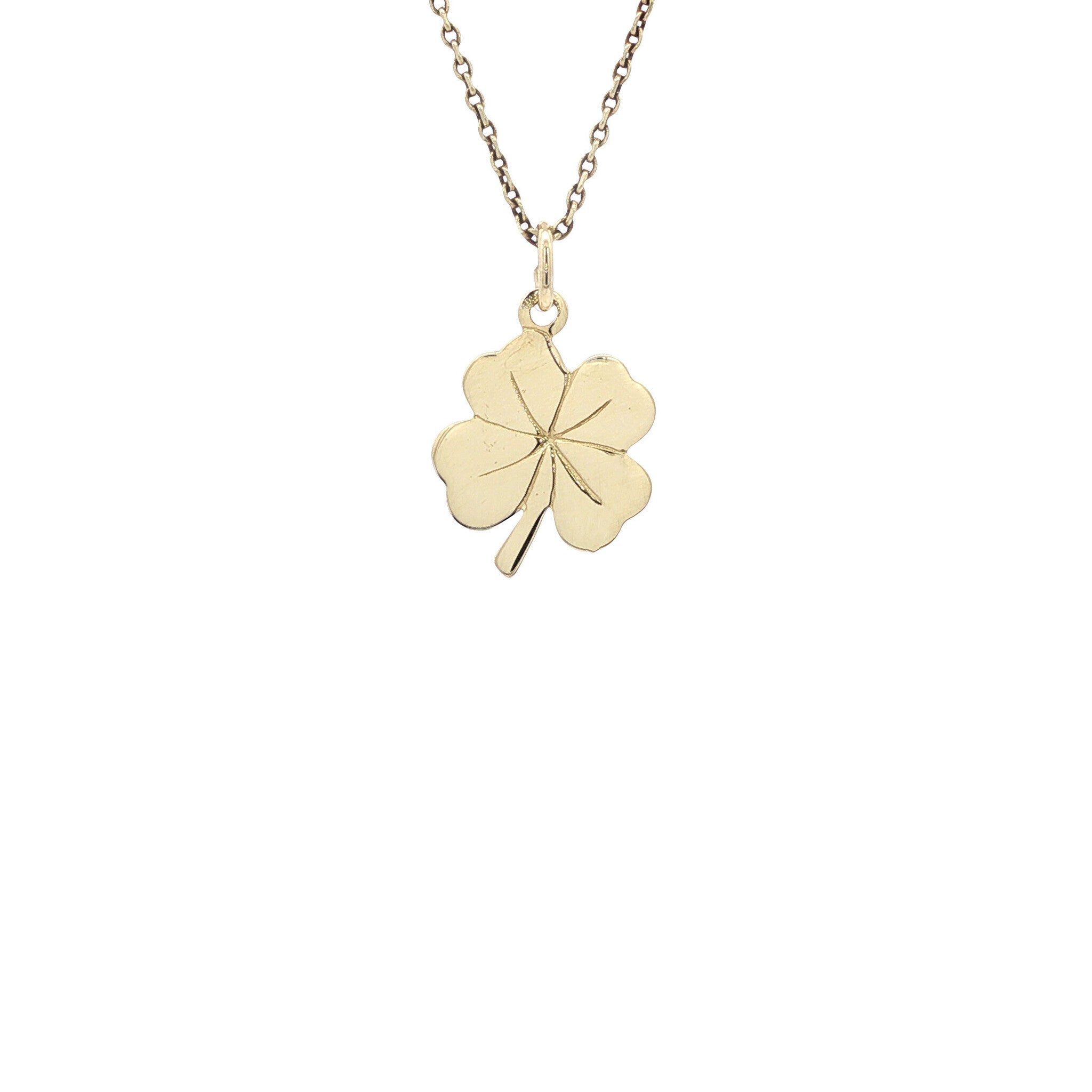 Gouden hanger klaver vier 14 karaat