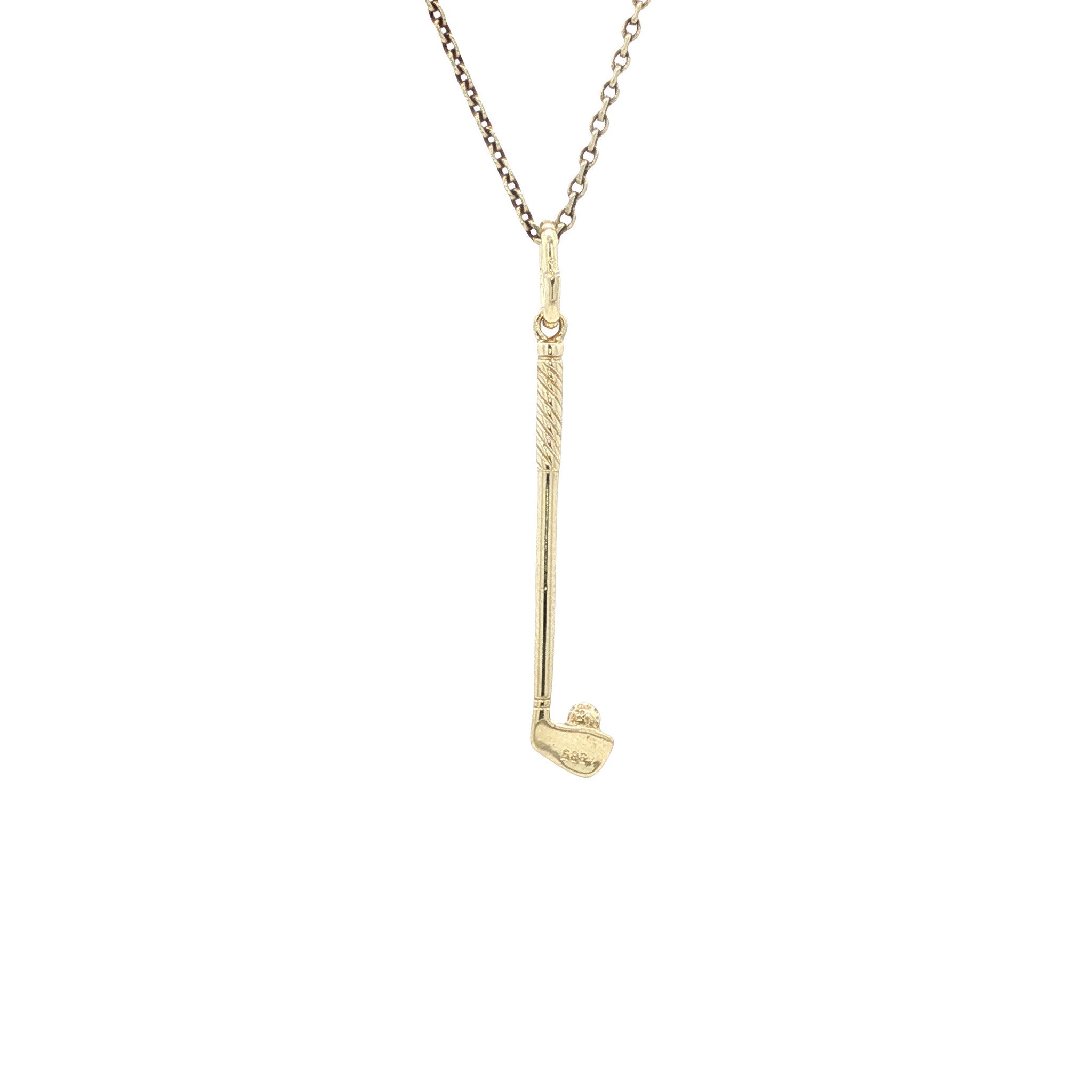 Gouden hanger hockeystick 14 karaat