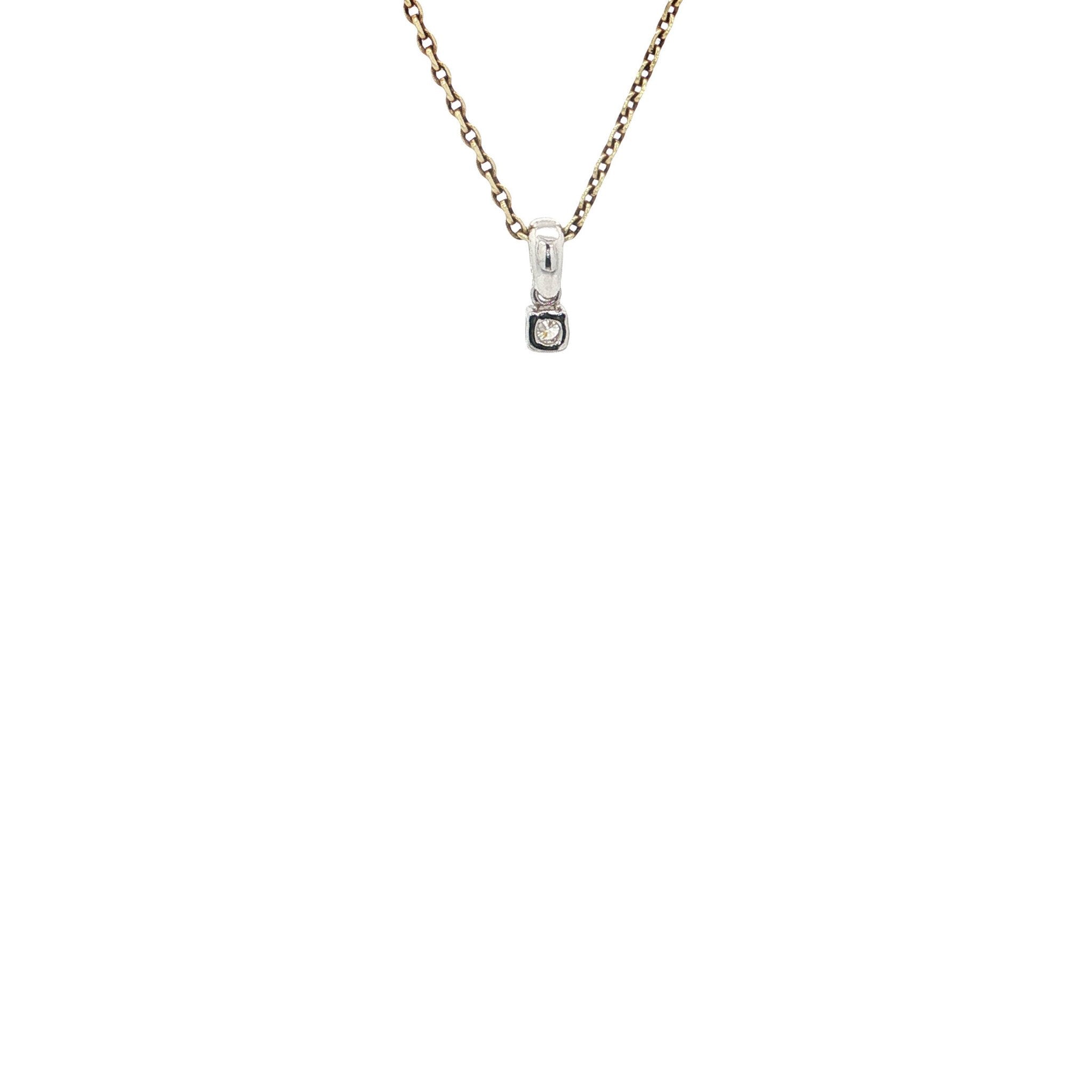 White gold solitaire pendant with diamond 18 karat* new