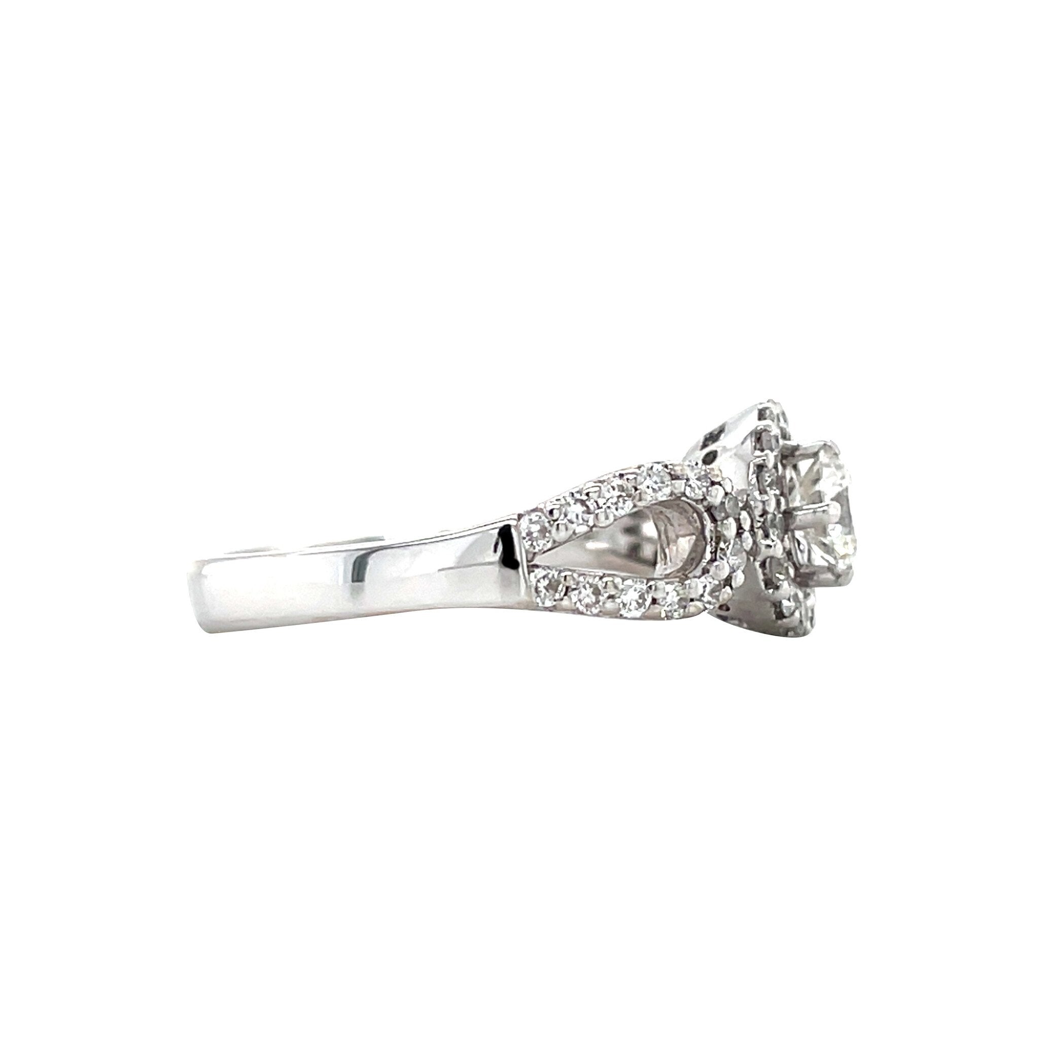 White gold ring with diamond 18 kt