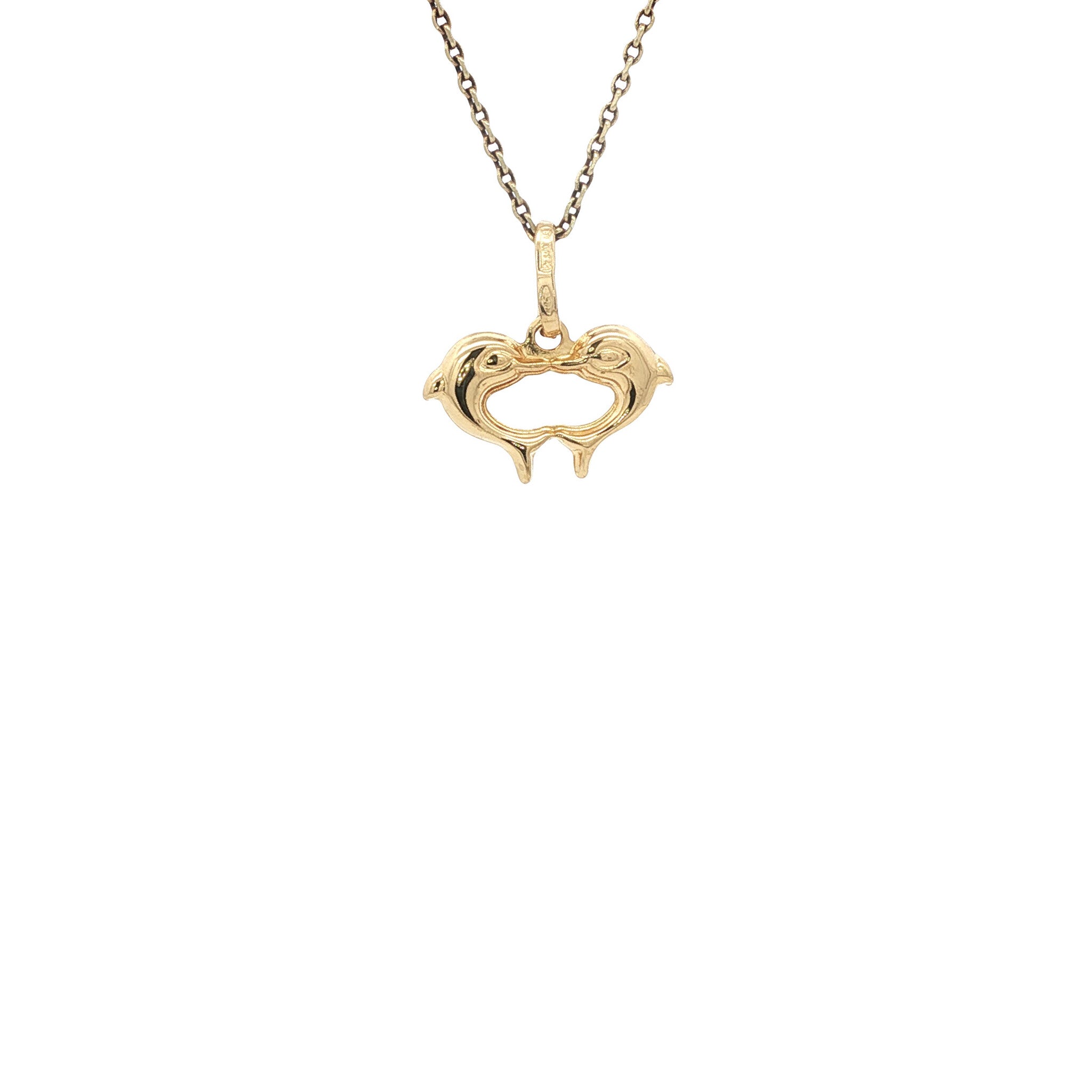Gouden dolfijnen hanger 18 karaat