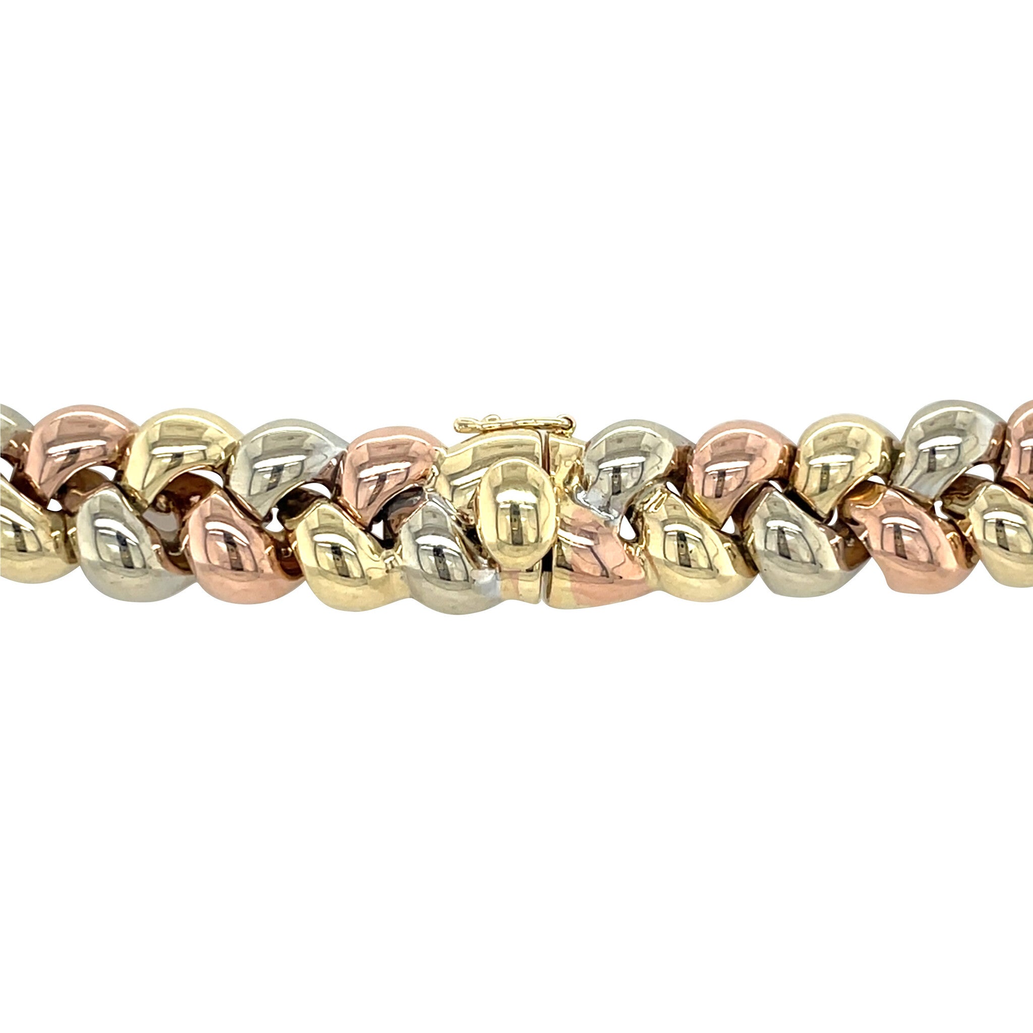 Tricolour gold choker 42 cm 14 karat