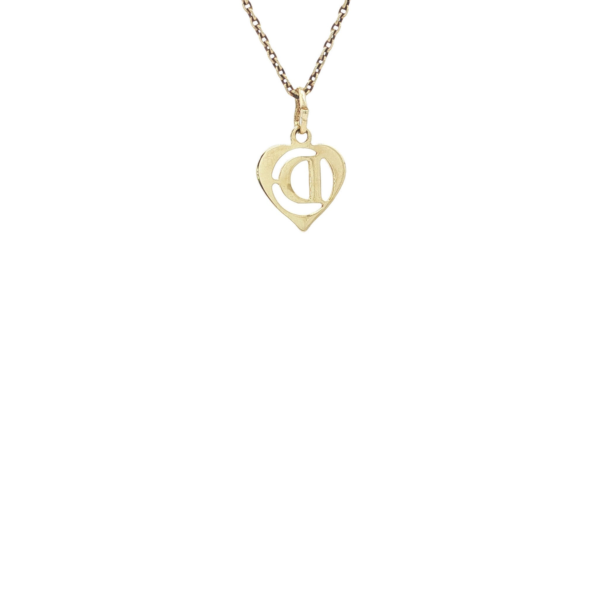 Gold pendant letter D 14 karat