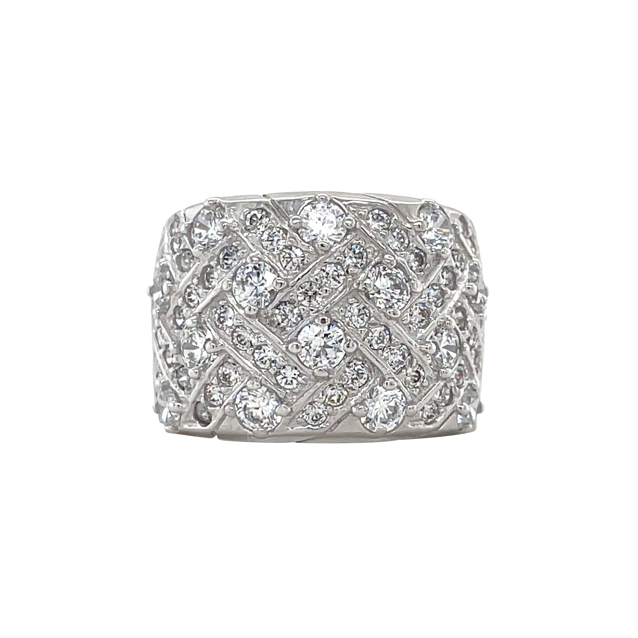 Witgouden ring met zirkonia 14 karaat