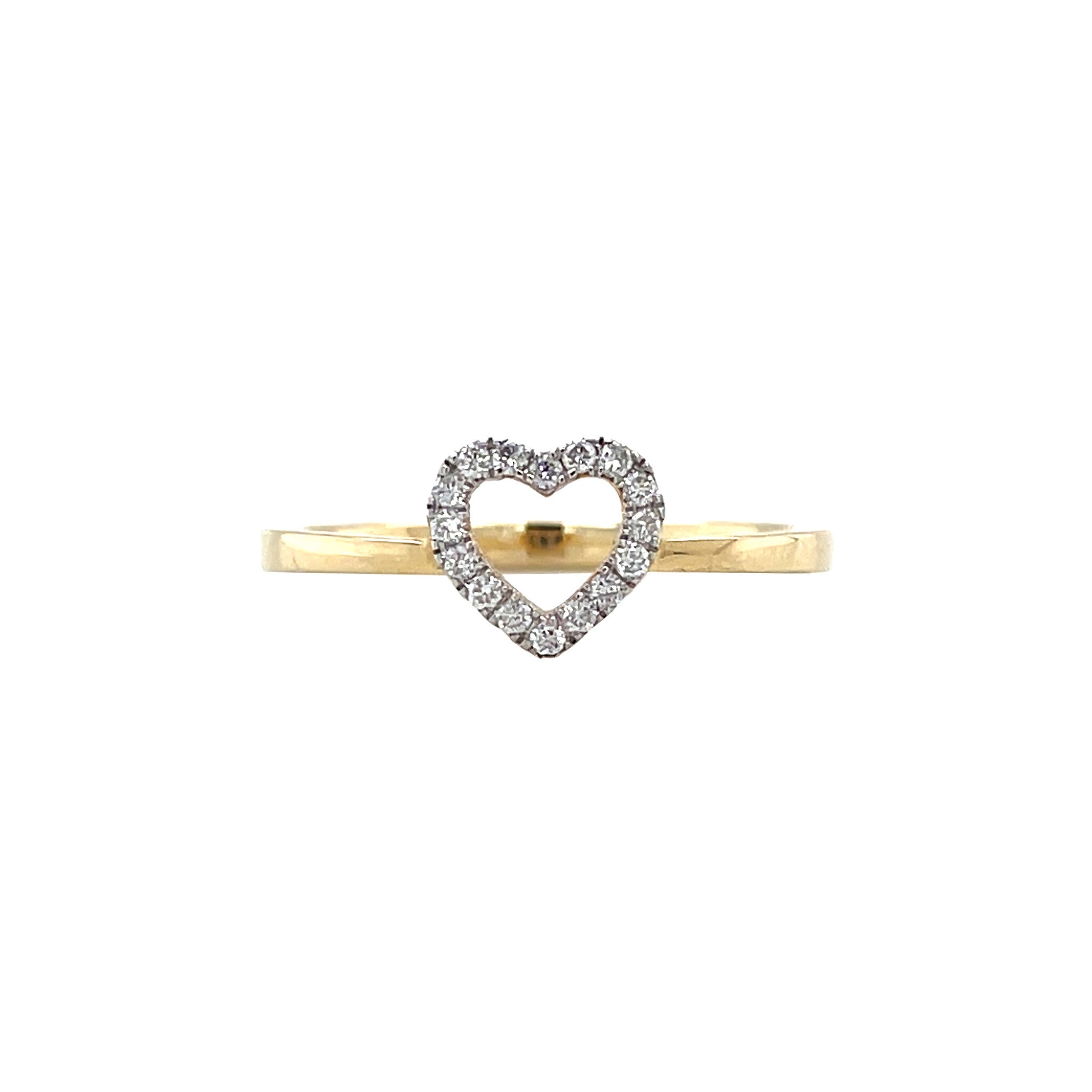 Gouden hart ring met diamant 14 karaat* nieuw