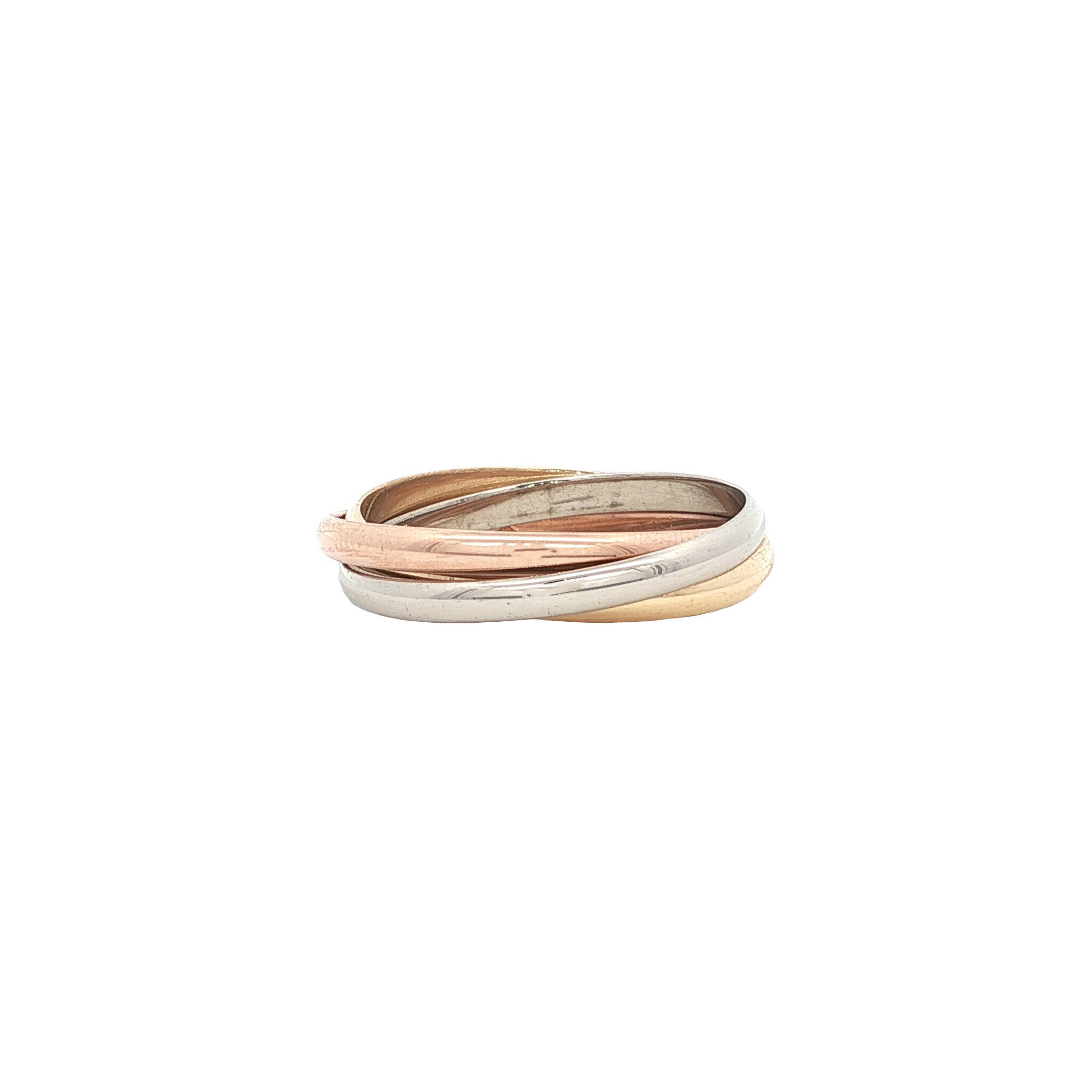 Tricolour gold trinity ring 18 karat