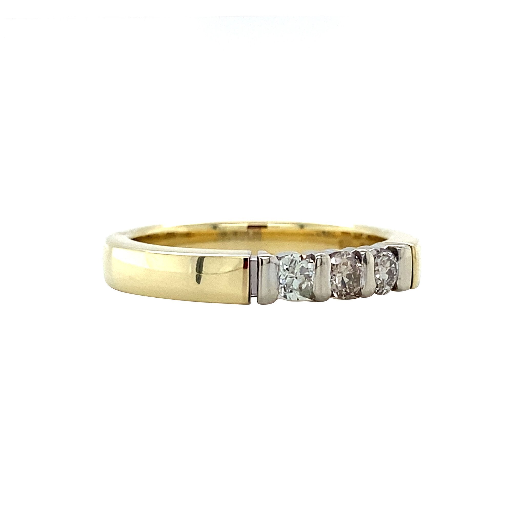 Gold row ring with diamond 14 karat* new