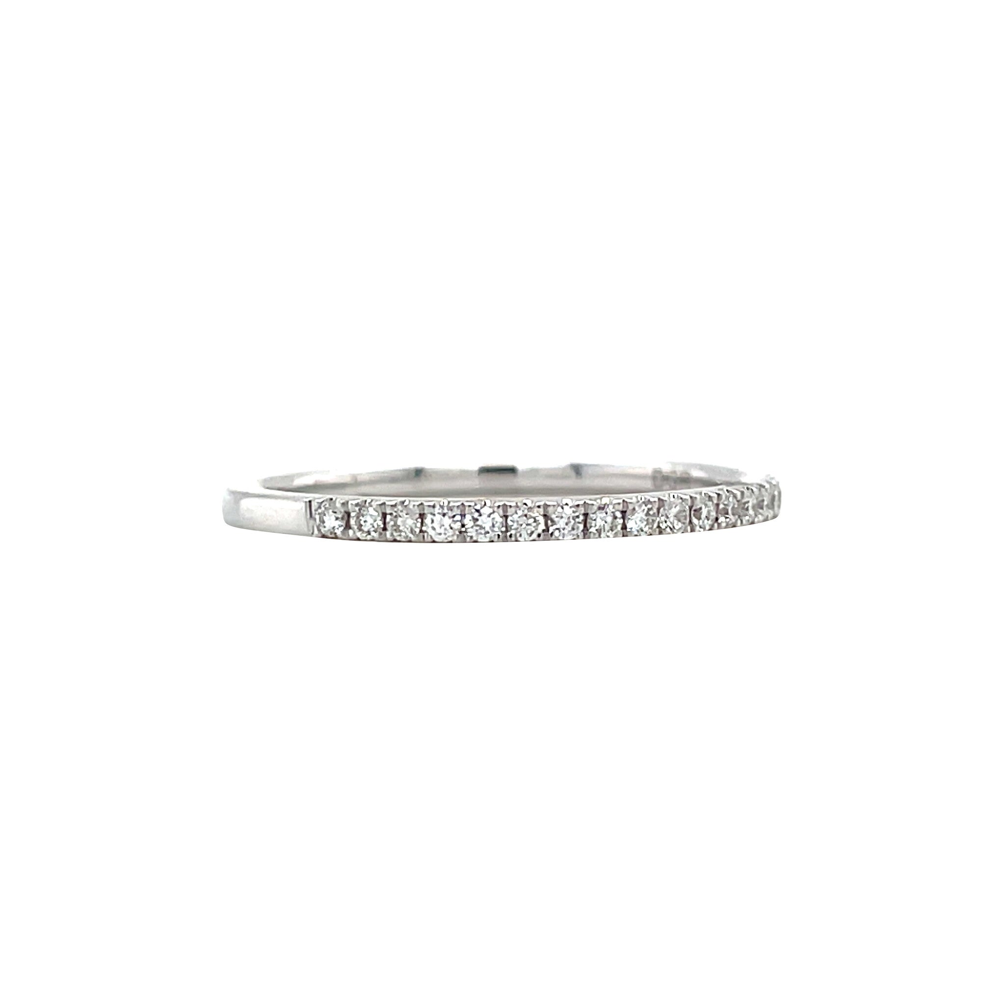 White gold row ring with diamond 14 kt